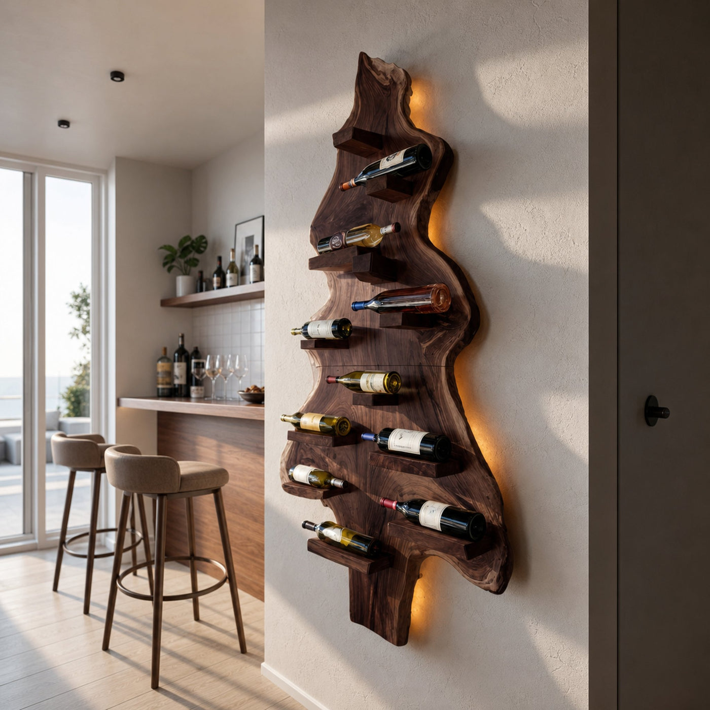 Mid Century Solid Wood Wine Rack For Entryway Furniture Style - product view 7