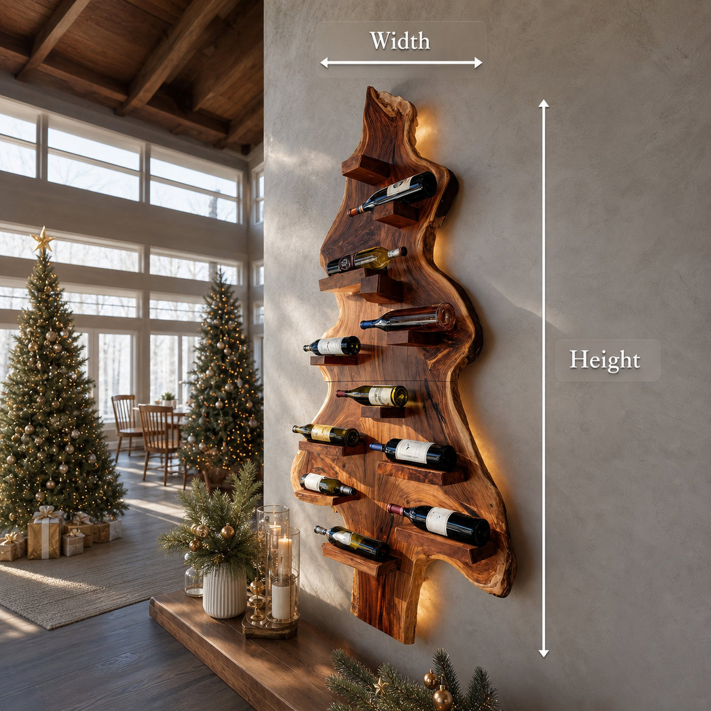 Mid Century Solid Wood Wine Rack For Entryway Furniture Style - product view 8