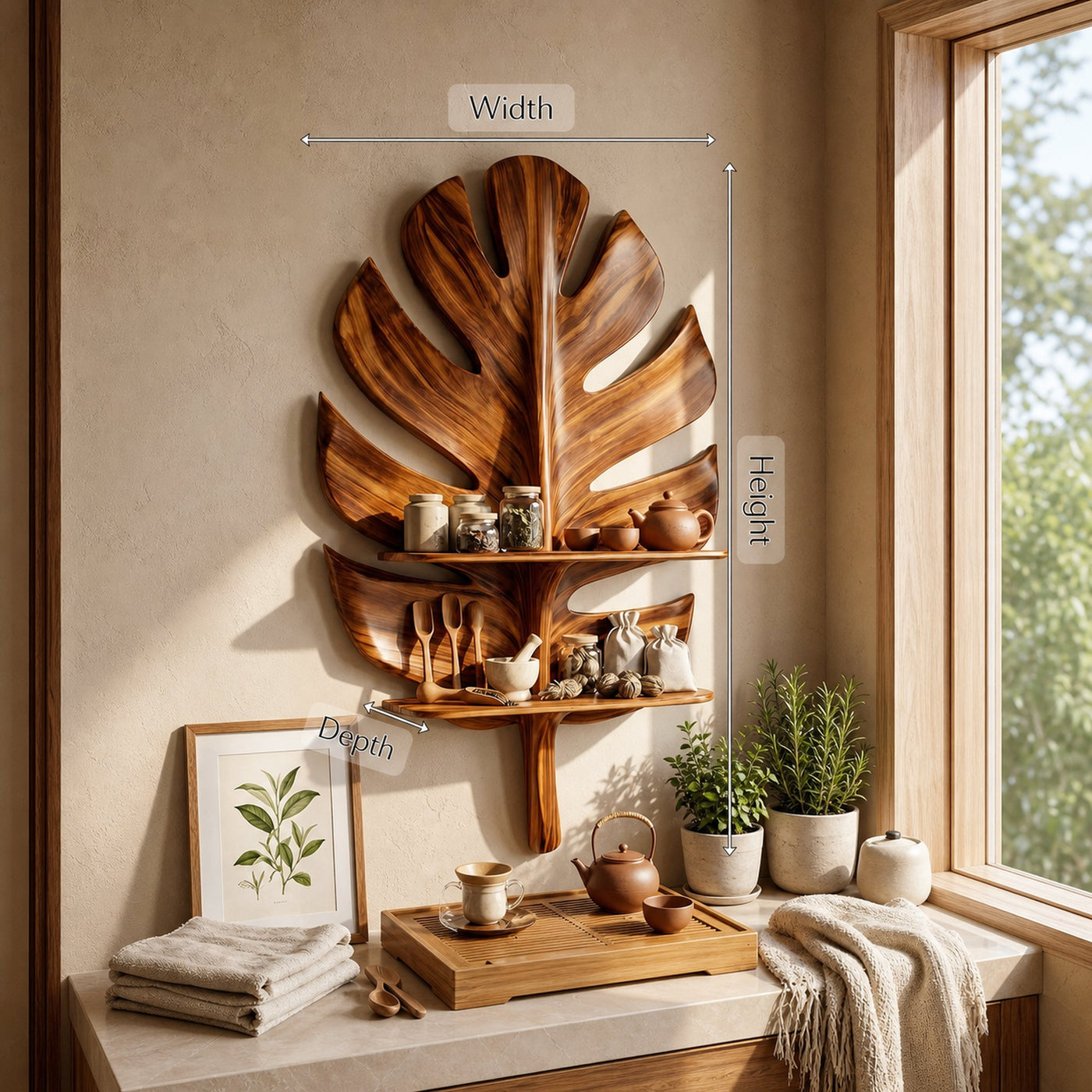 Mid Century Wall Mounted Shelf For Bedroom Decor - product view 8