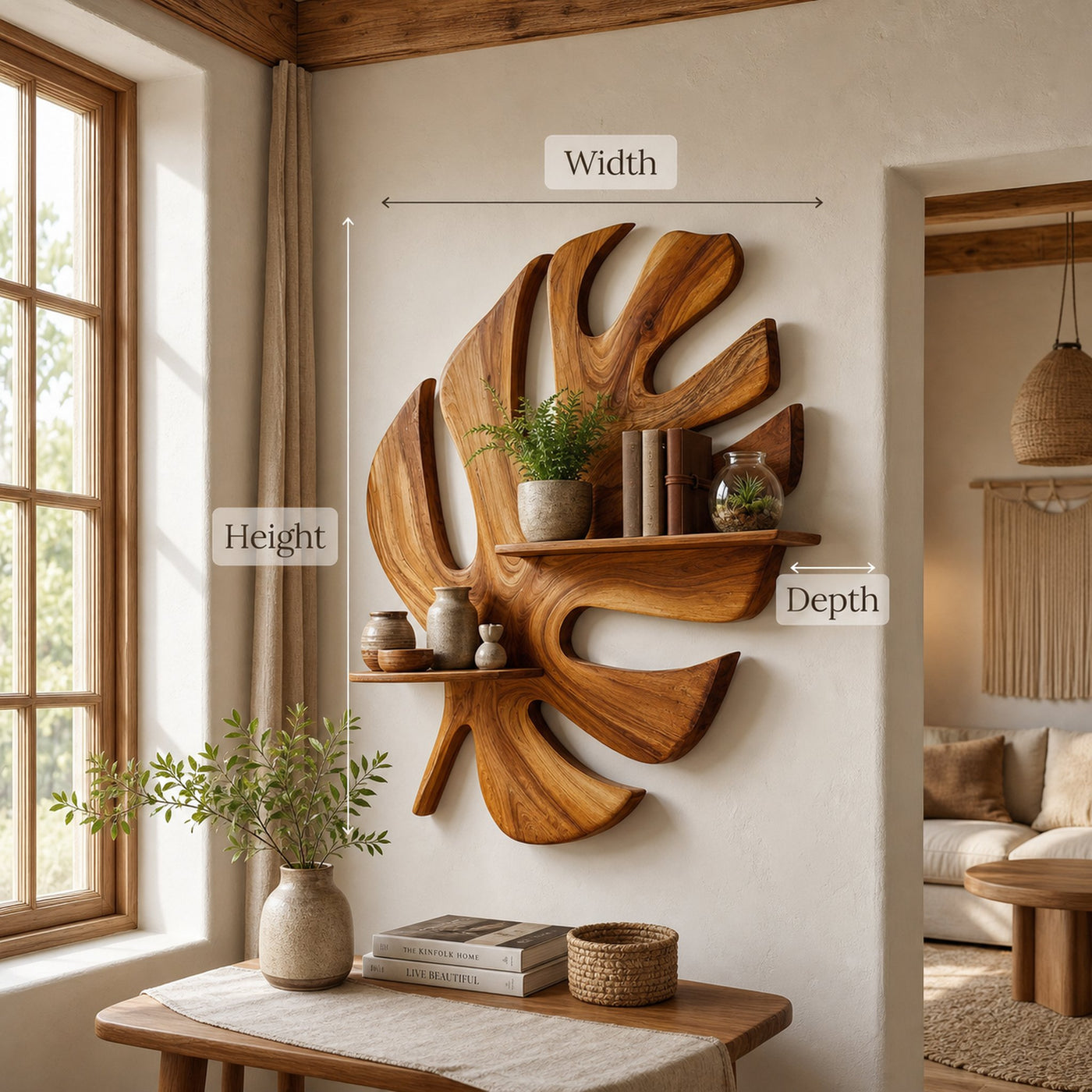 Mid Century Wall Shelf For Dining Area Storage - product view 8