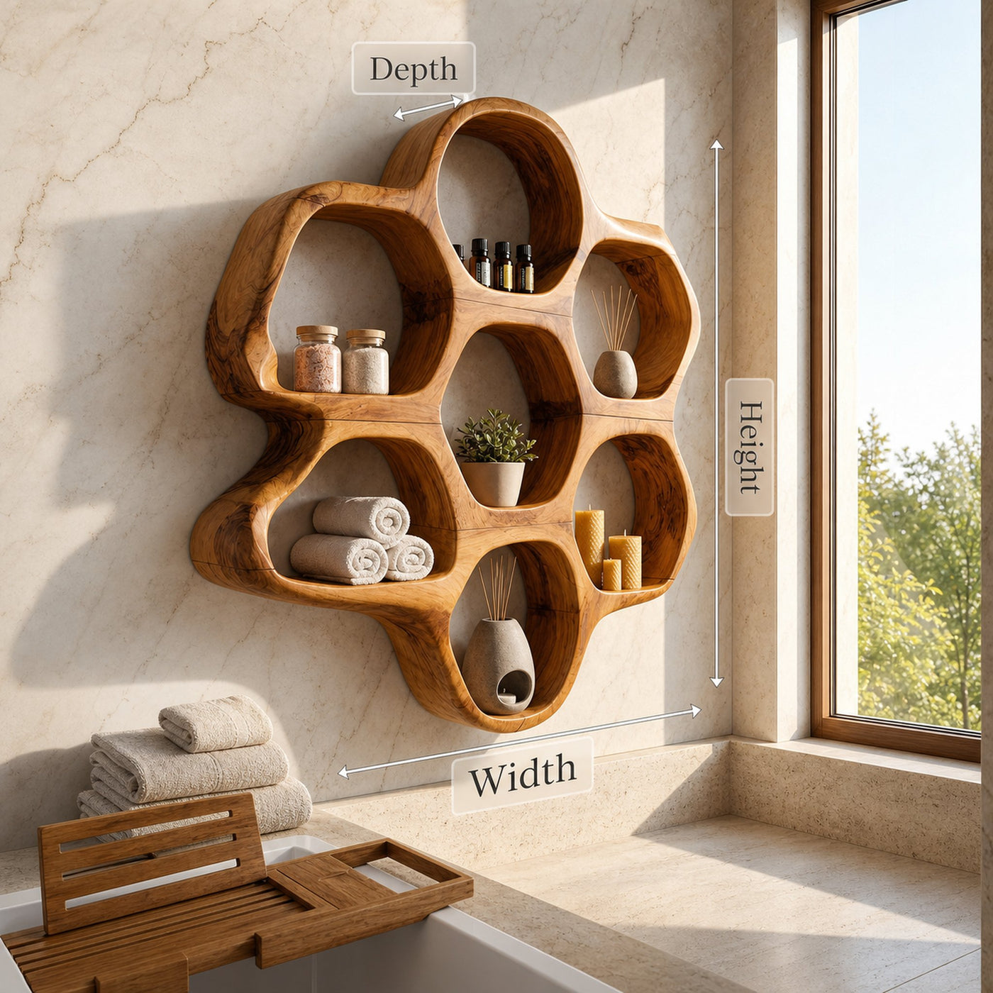 Mid Century Wall Shelf For Hallway Entryway Use - product view 8