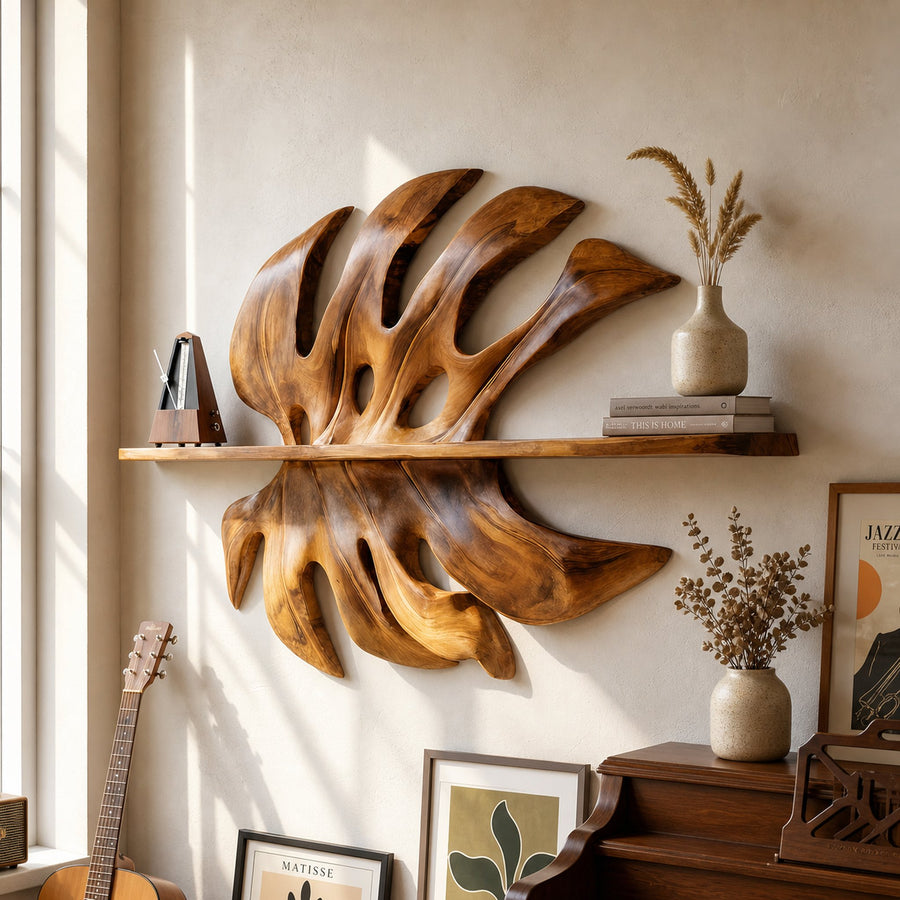 Mid Century Wall Shelf For Kitchen Pantry Storage