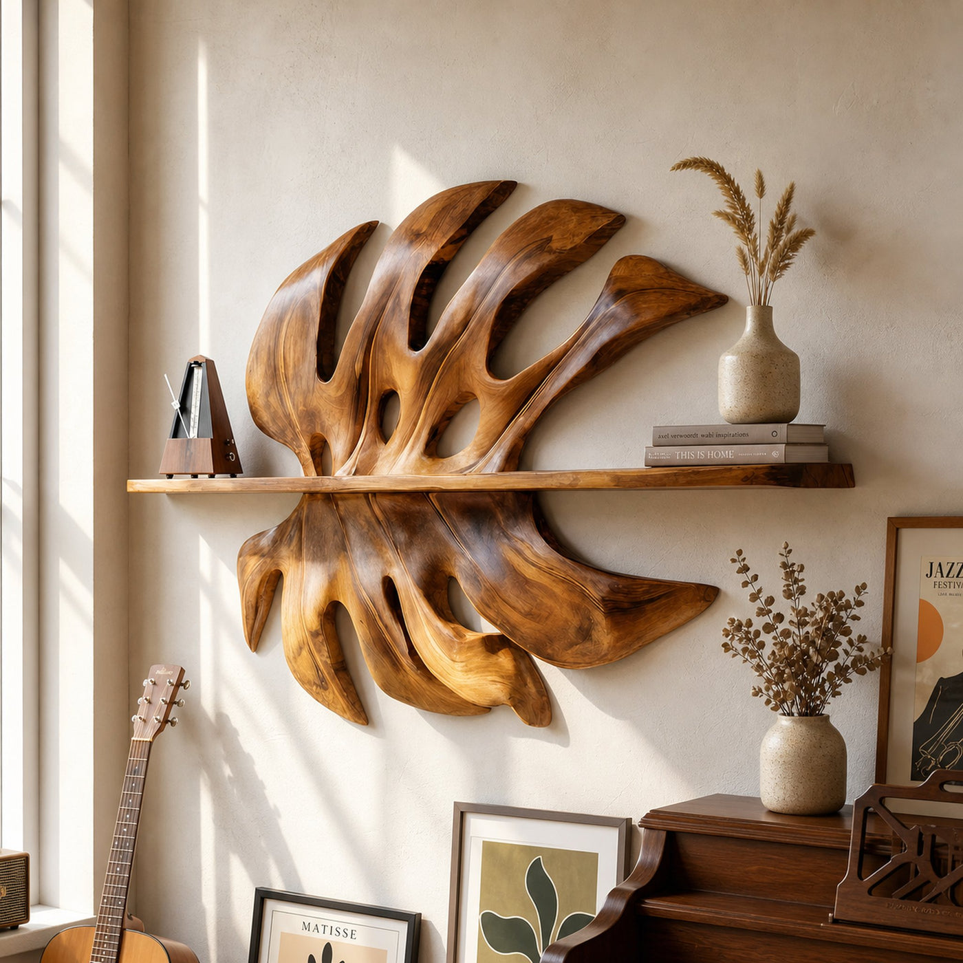 Mid Century Wall Shelf For Kitchen Pantry Storage