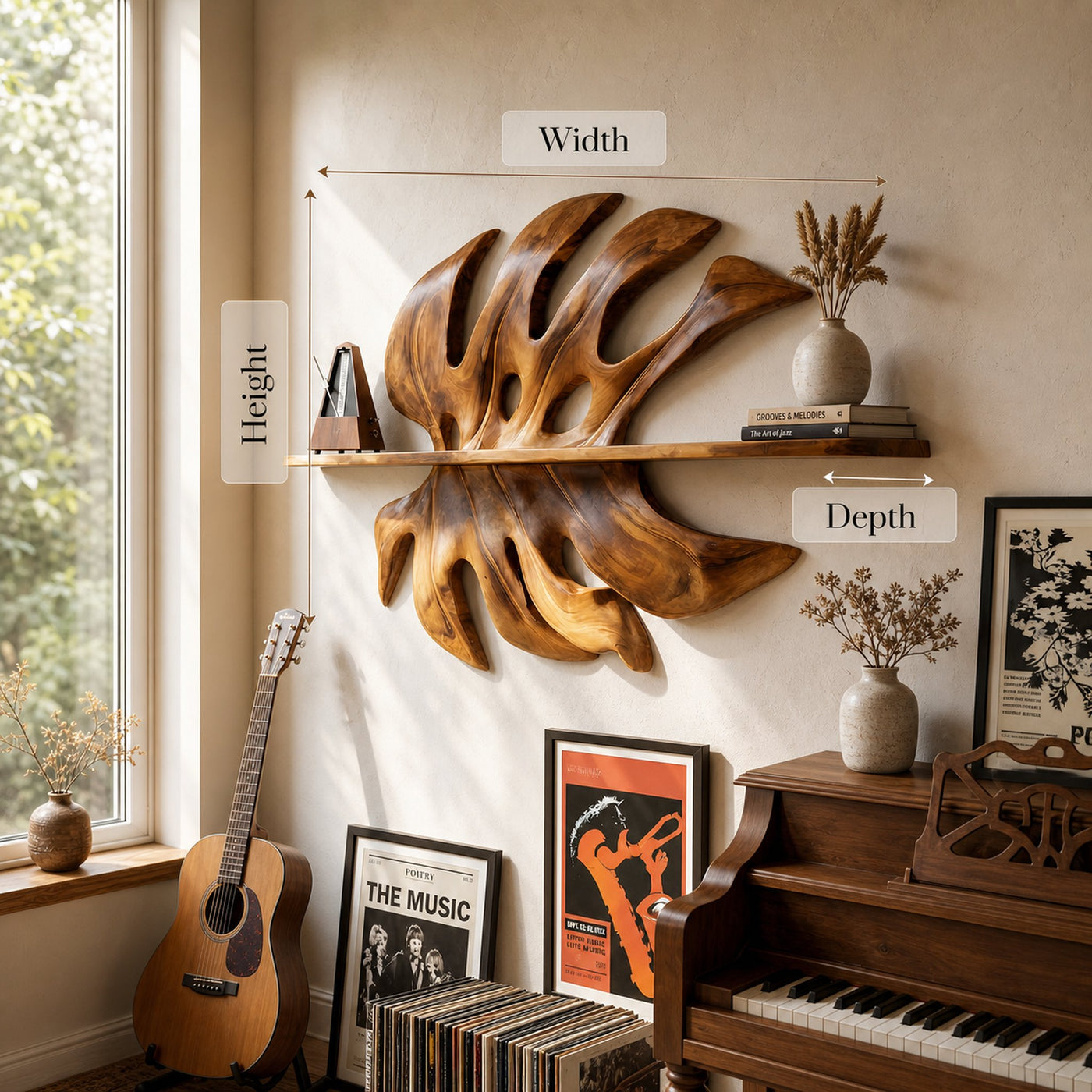 Mid Century Wall Shelf For Kitchen Pantry Storage - product view 8
