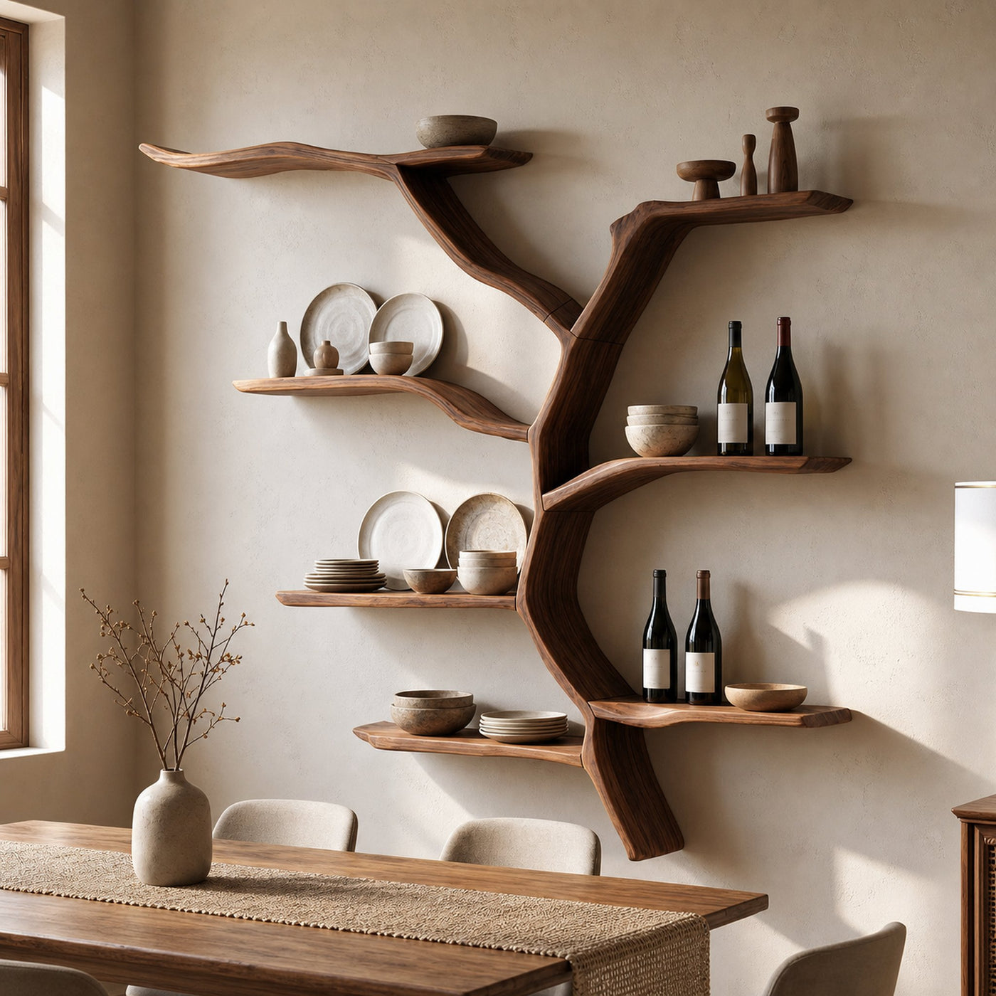Mid Century Wall Shelf For Living Room Storage Decor