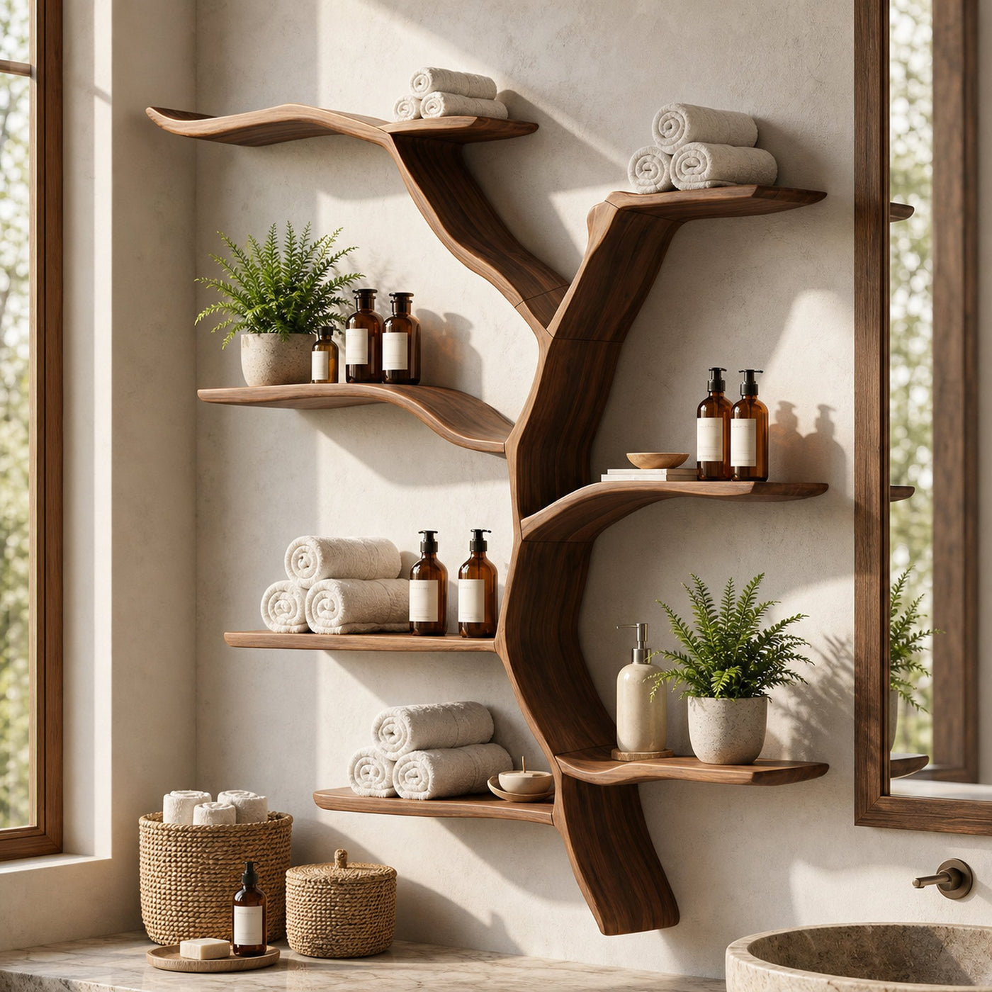 Mid Century Wall Shelf For Living Room Storage Decor - product view 6