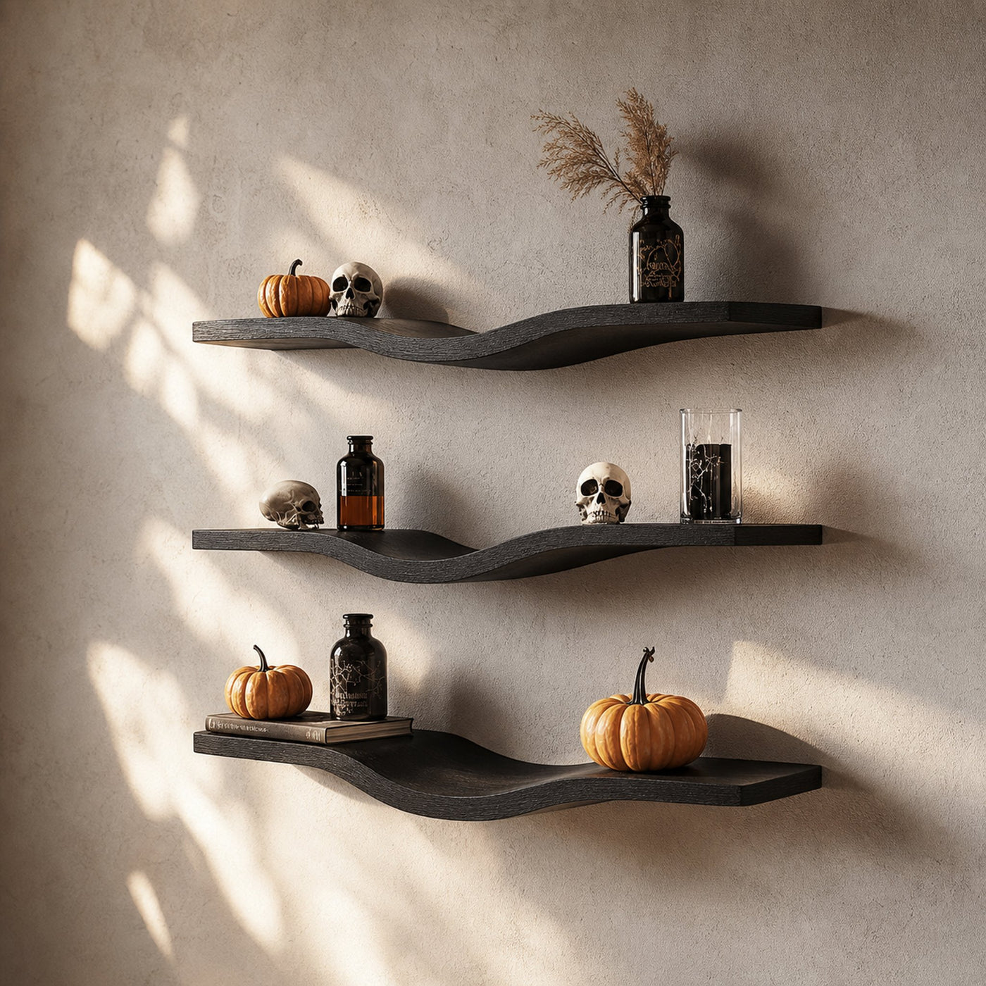 Mid Century Wavy Shelf Halloween Wall Living Room Decor