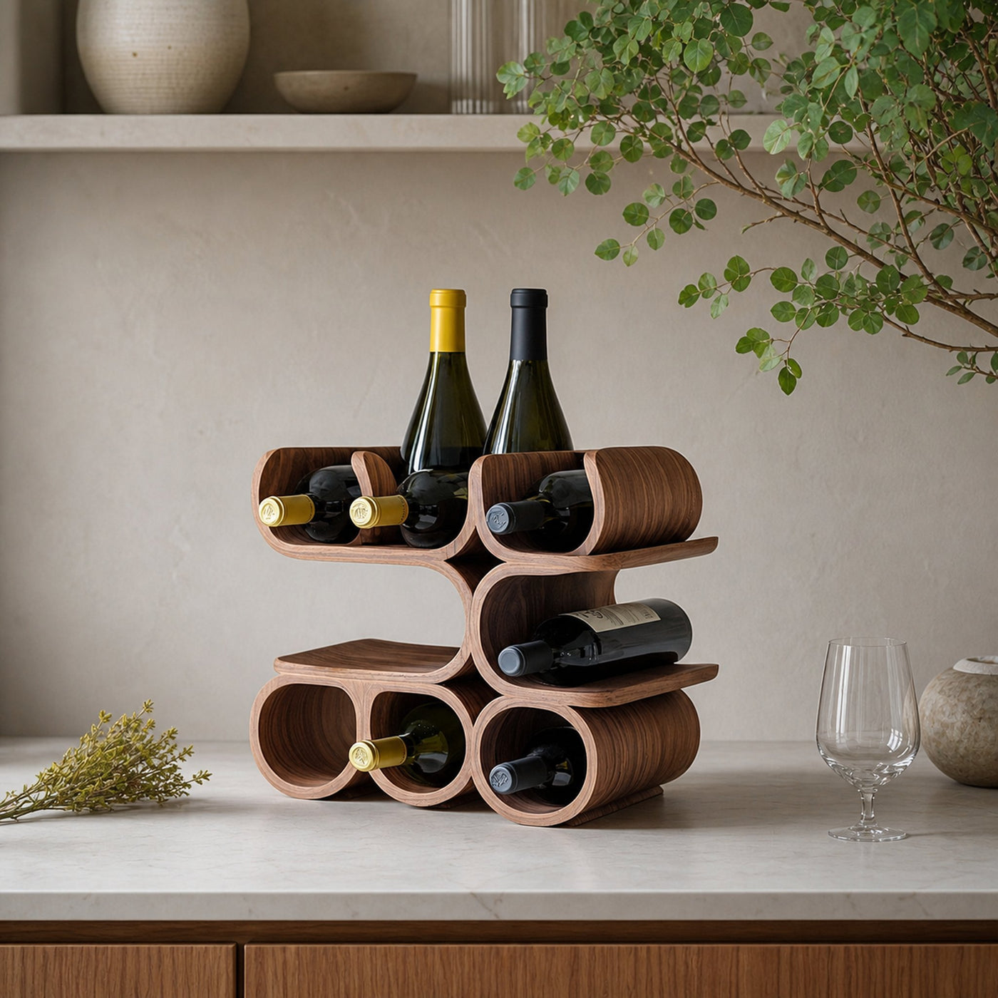 Mid Century Wine Holder For Kitchen Table Display