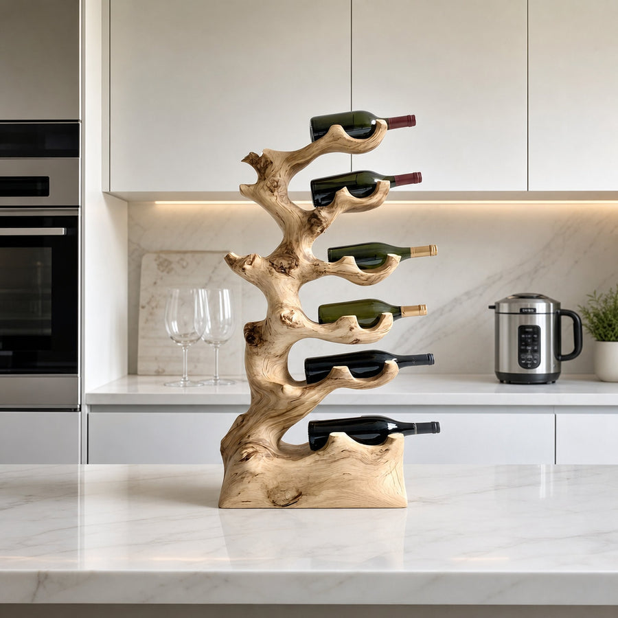 Mid Century Wine Rack For Kitchen Wine Bottle Decor