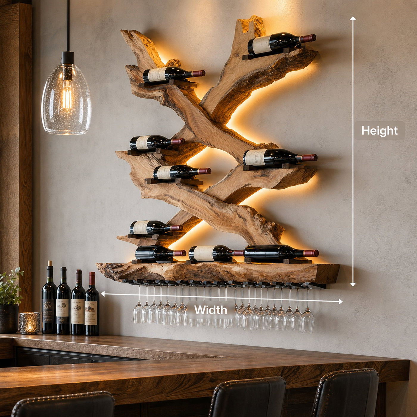 Mid Century Wine Rack For Living Room Bottle Display - product view 8