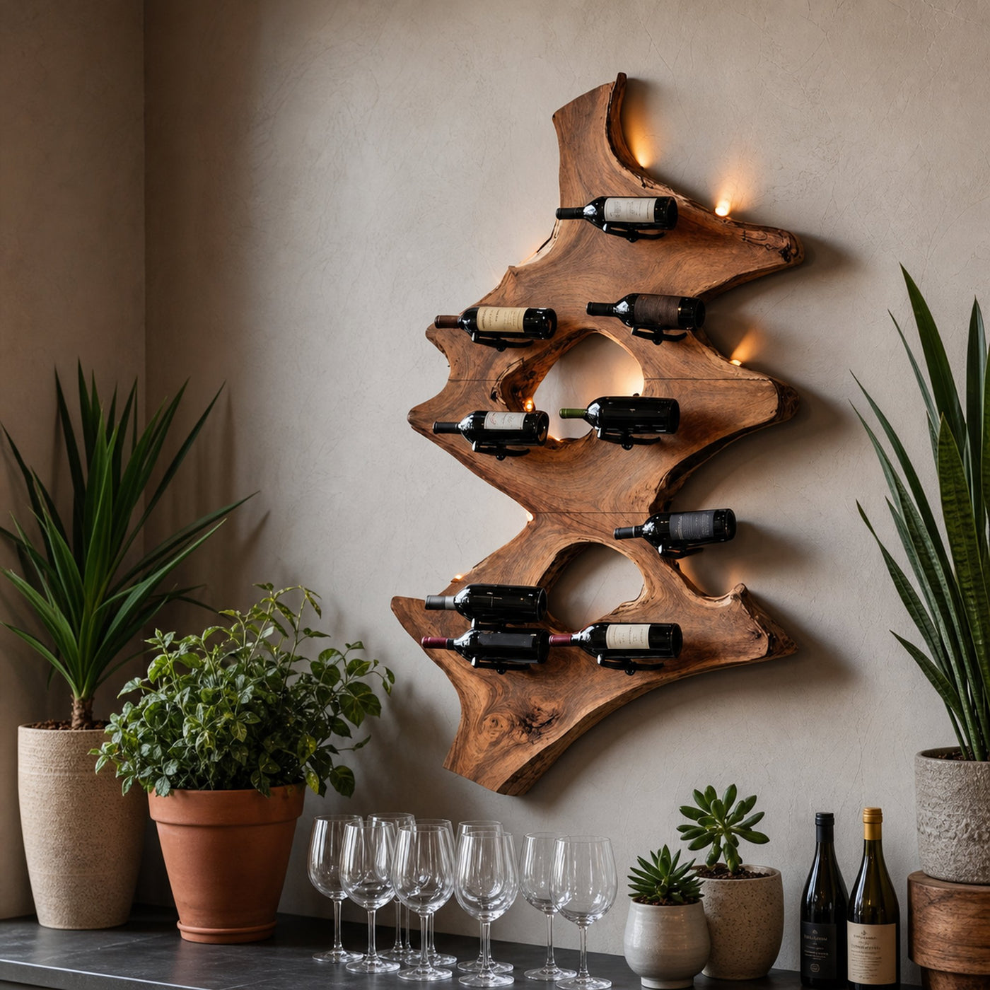 Mid Century Wine Stand For Kitchen Home Bar Display - product view 3