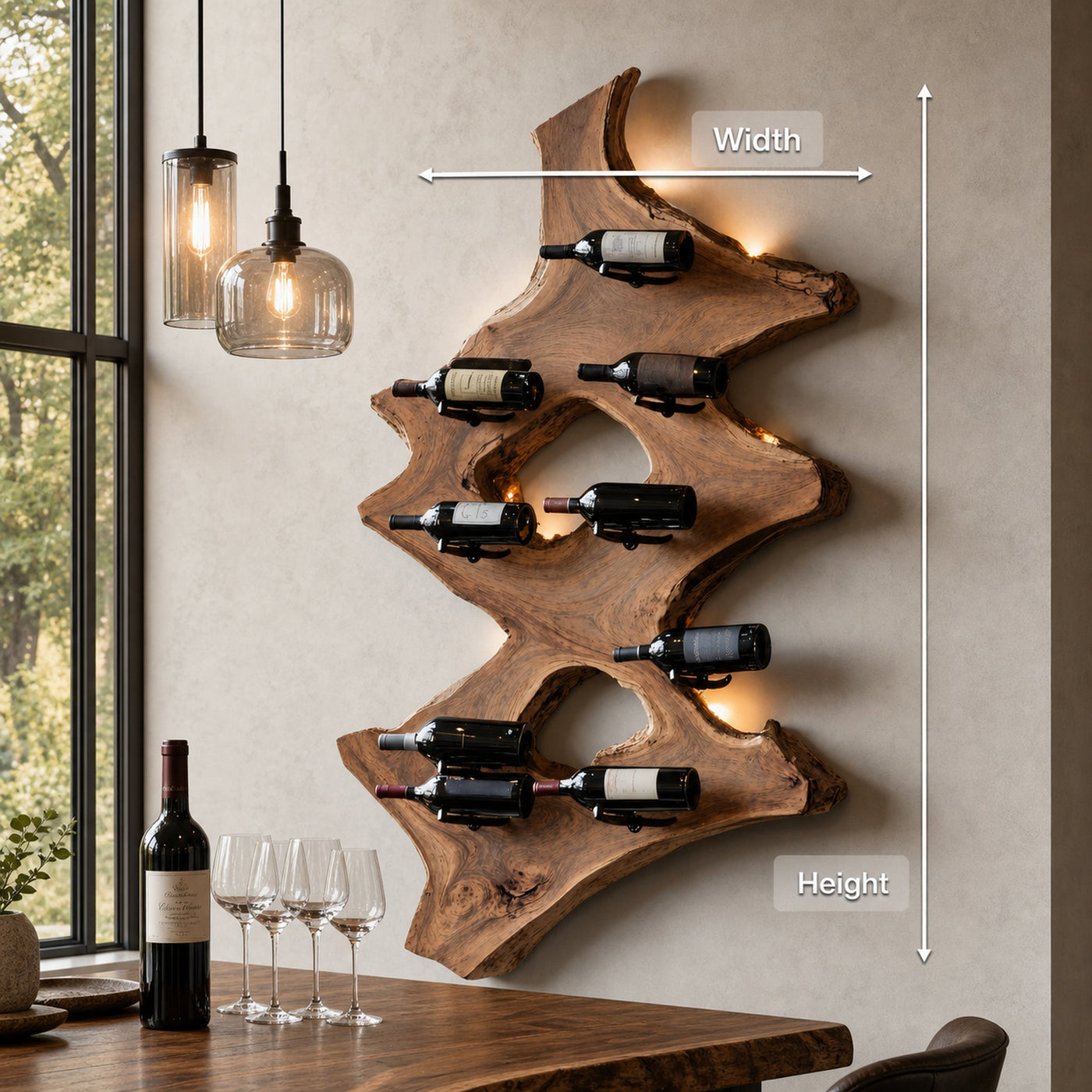 Mid Century Wine Stand For Kitchen Home Bar Display - product view 8