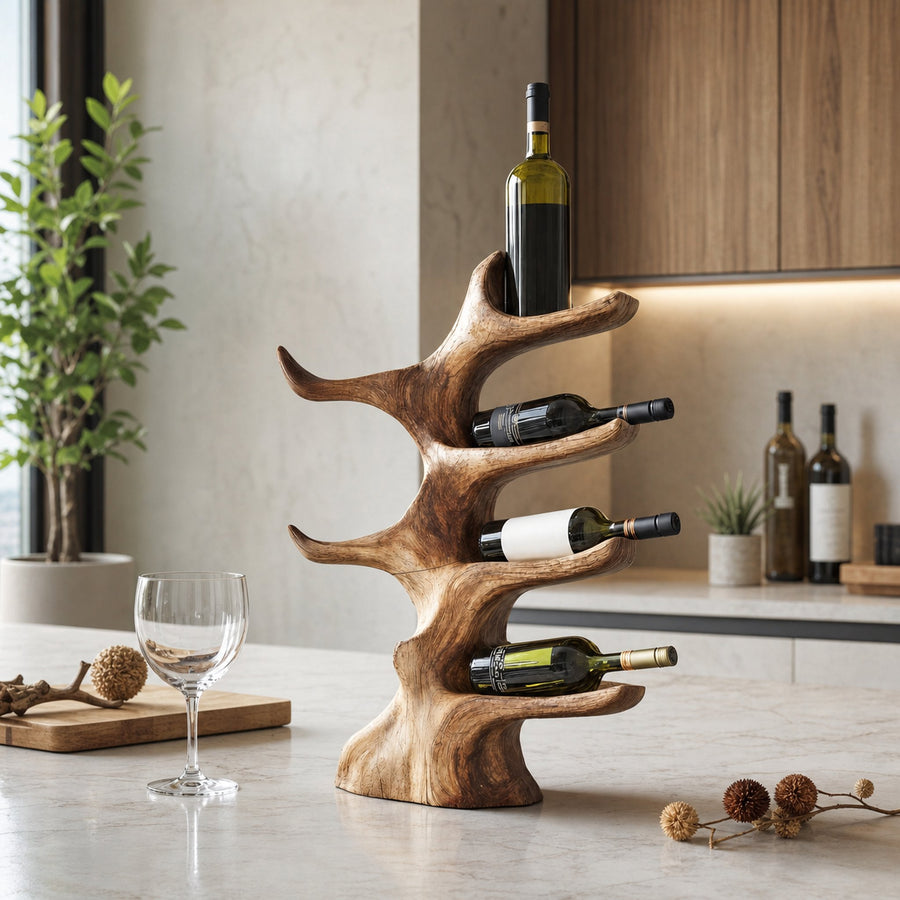 Mid Century Wine Stand For Kitchen Modern Bar Decor