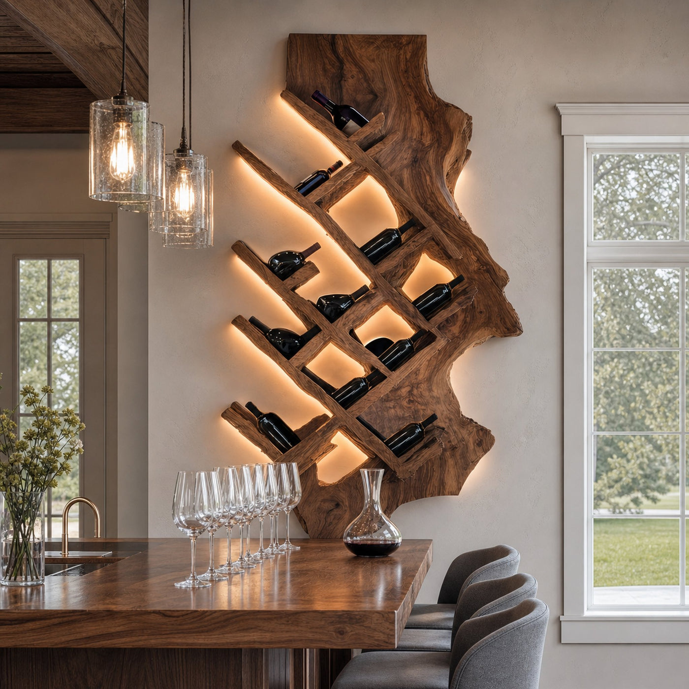 Mid Century Wine Stand For Living Room Elegant Decor