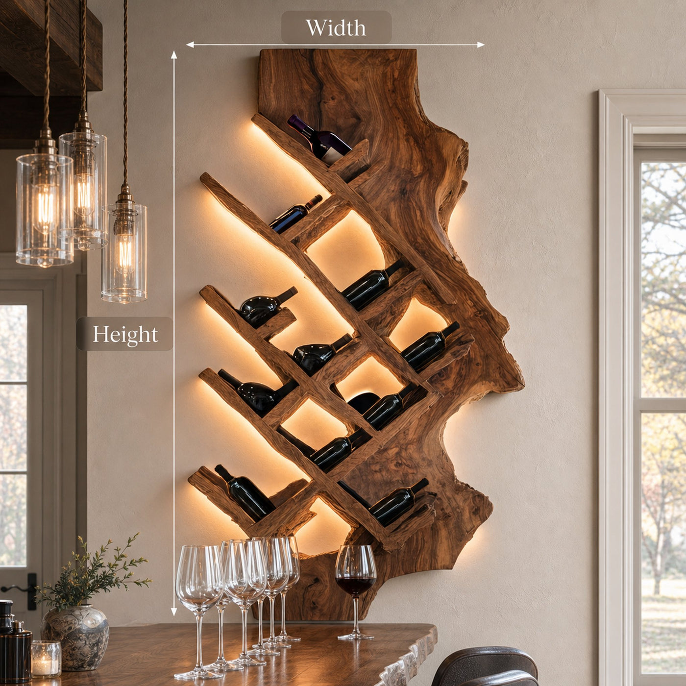 Mid Century Wine Stand For Living Room Elegant Decor - product view 6