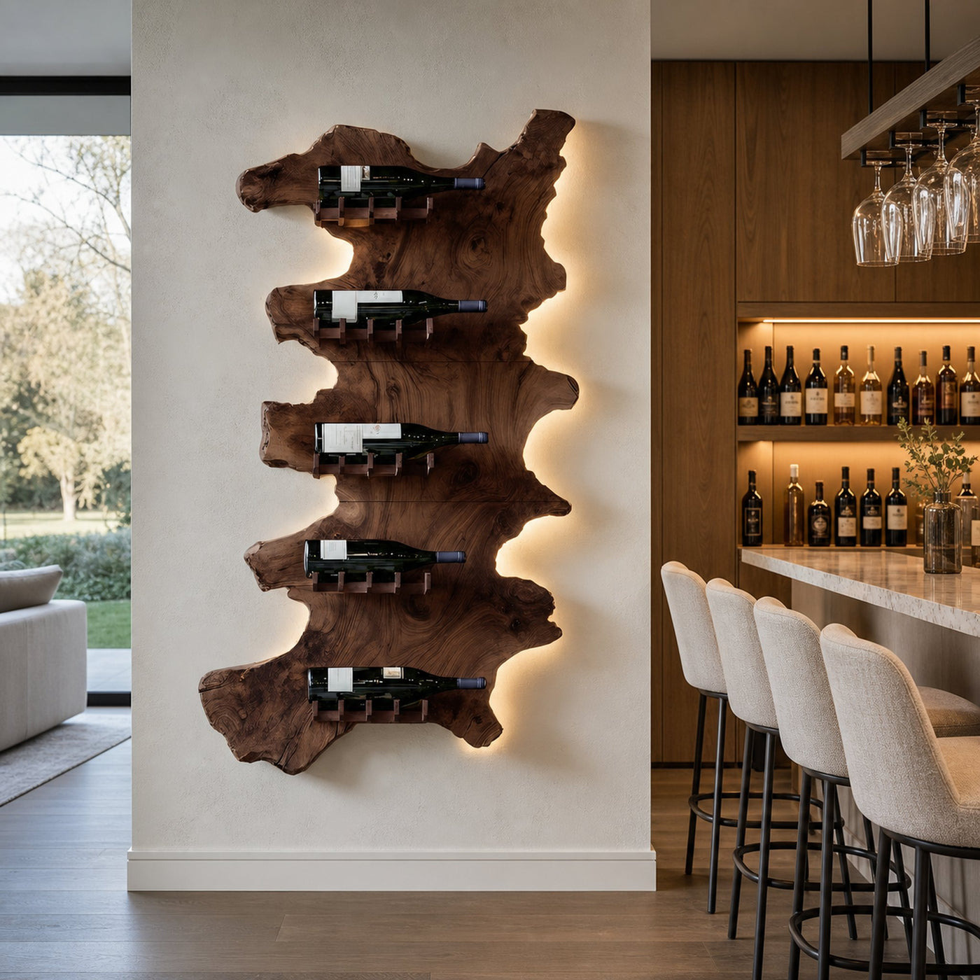 Mid Century Wooden Wine Rack For Bar Decor And Wine Storage - product view 7