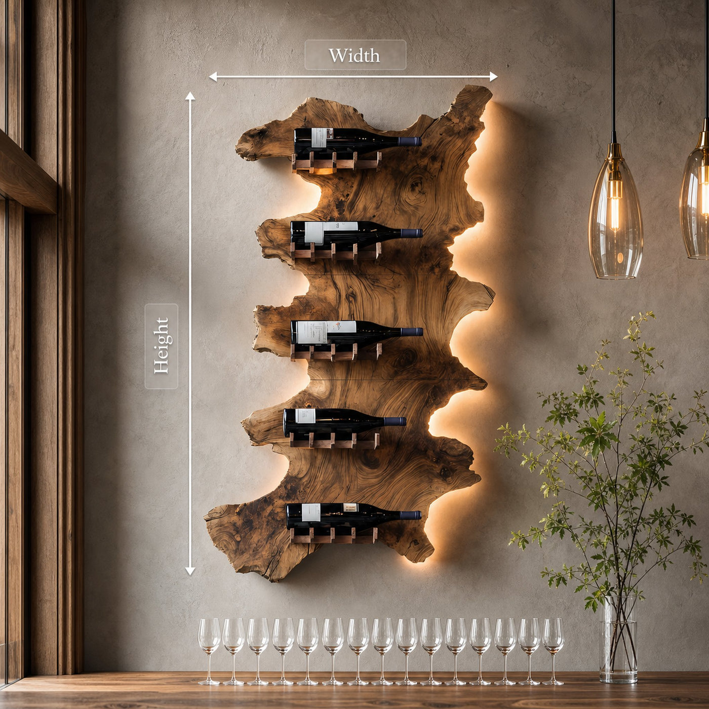 Mid Century Wooden Wine Rack For Bar Decor And Wine Storage - product view 8