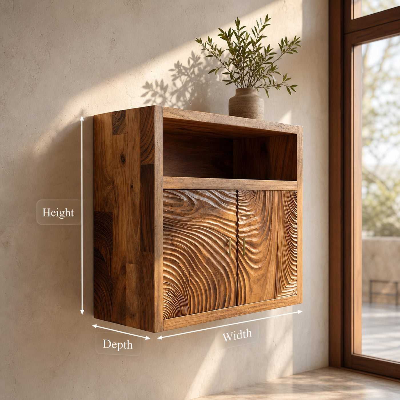 Minimalist Natural Wood Kitchen Wall Storage Shelf For Pantry - product view 8