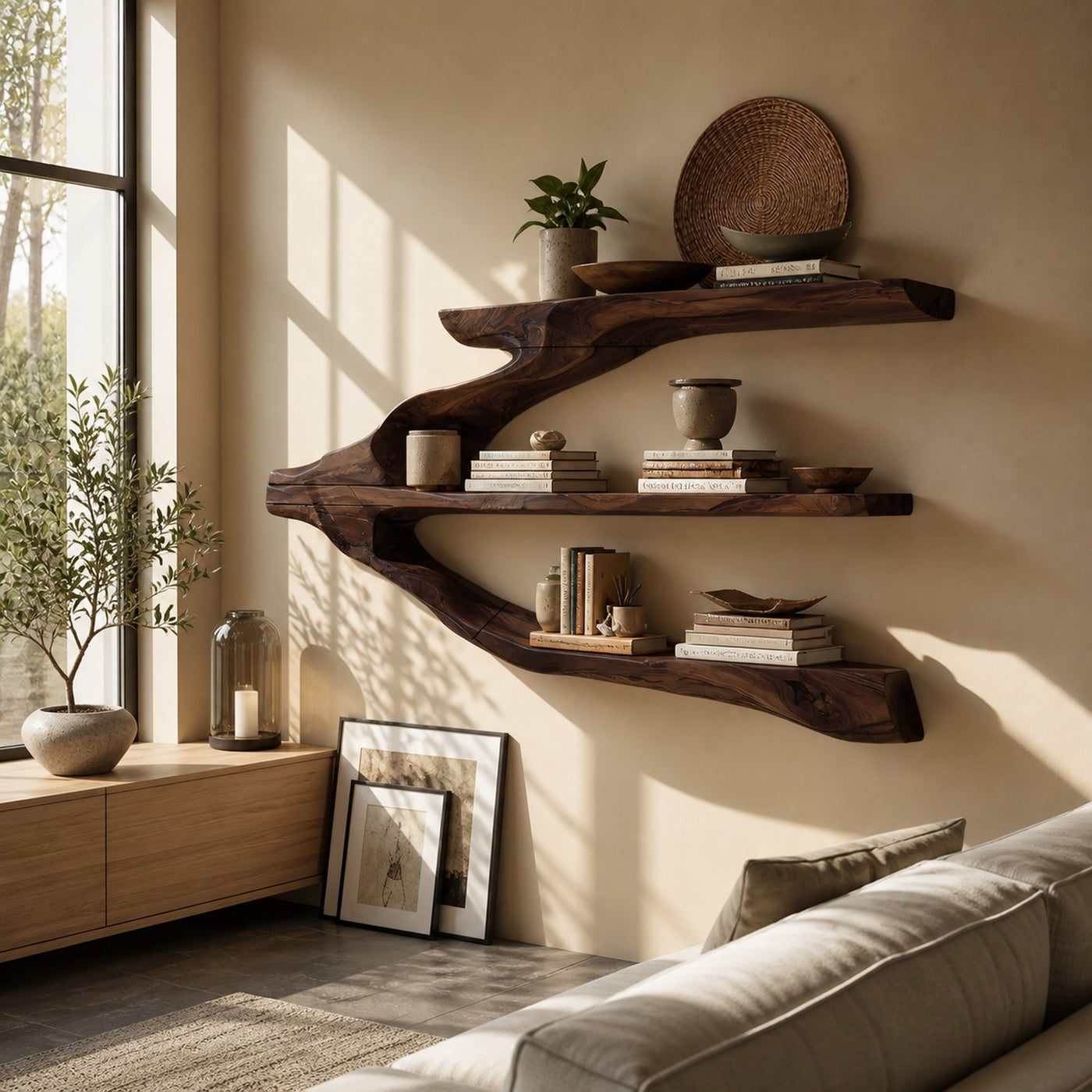 Minimalist Wooden Entryway Display Shelf For Hallway Organizer - product view 7
