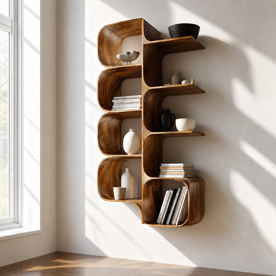 Minimalist Wooden Kitchen Display Shelf For Pantry Organizer