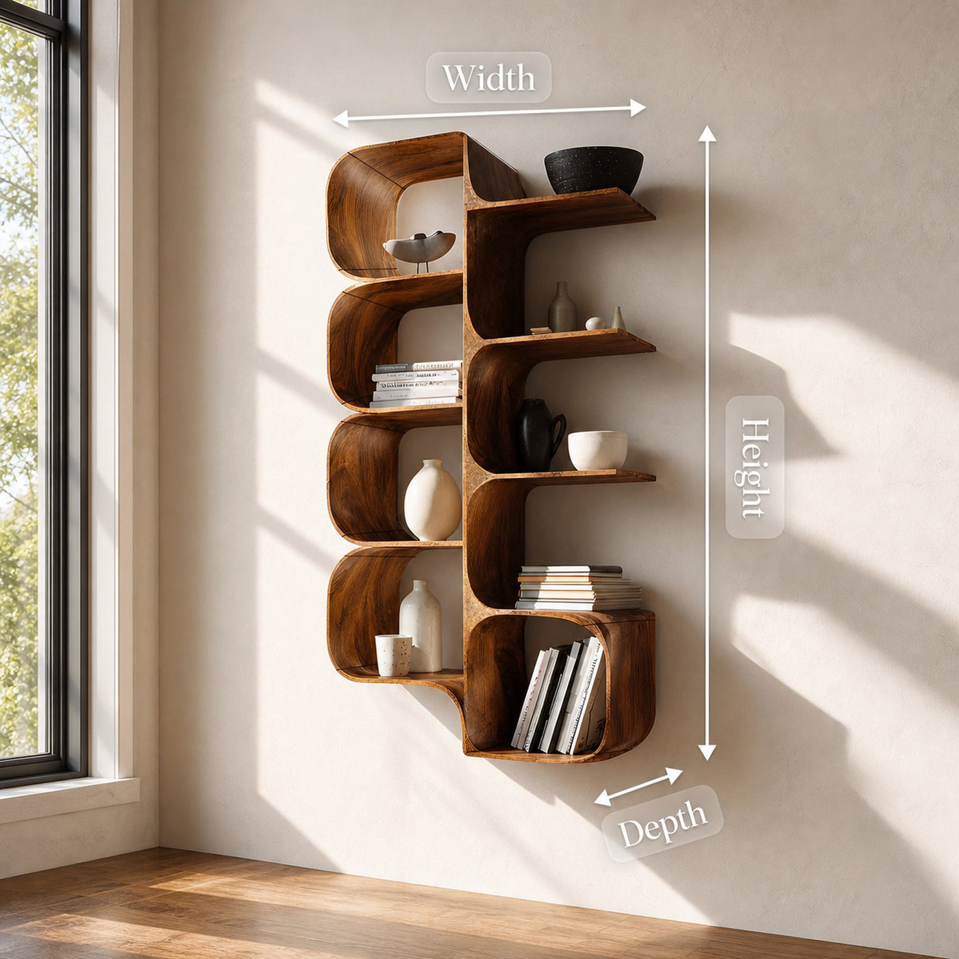 Minimalist Wooden Kitchen Display Shelf For Pantry Organizer - product view 8