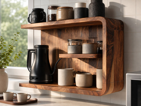 Driftstone Vale Solid Wood Wall Shelf with Rounded Frame