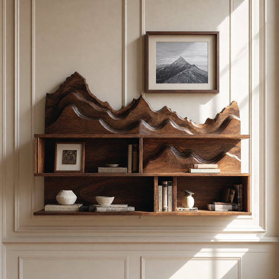 Minimalist Wooden Wall Mounted Bookshelf For Office Storage