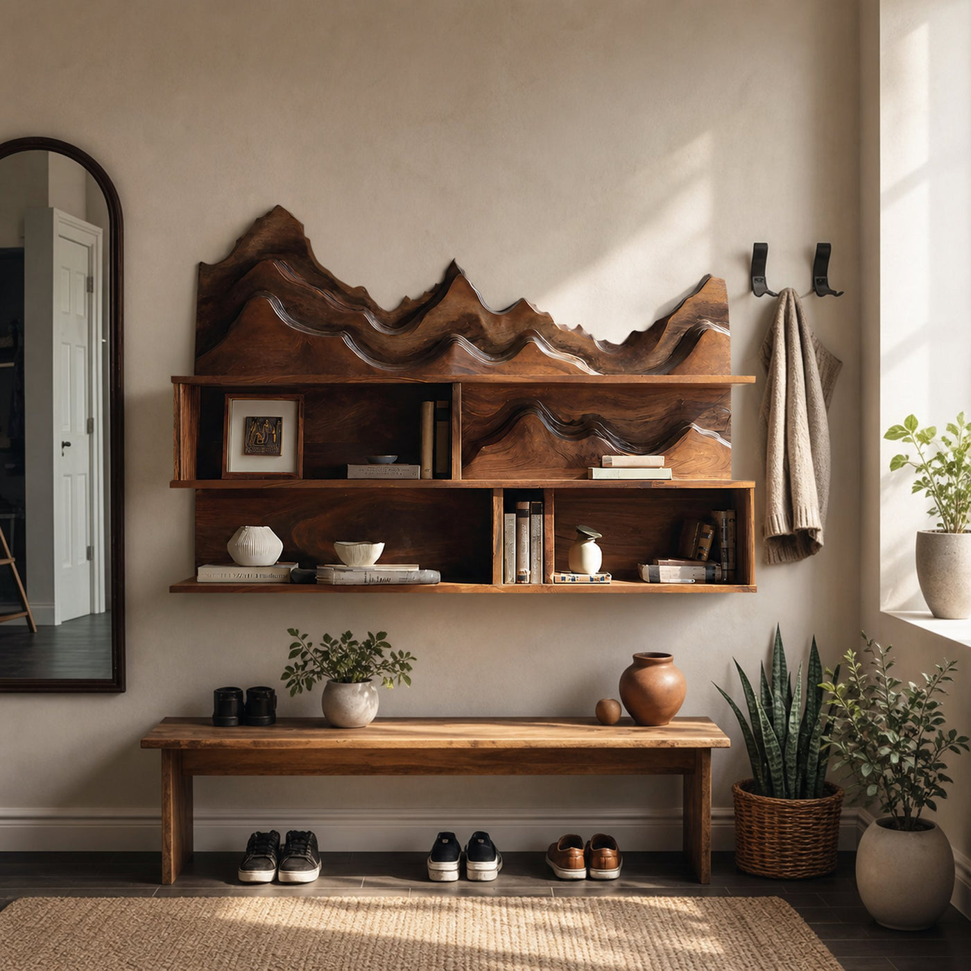 Minimalist Wooden Wall Mounted Bookshelf For Office Storage - product view 6