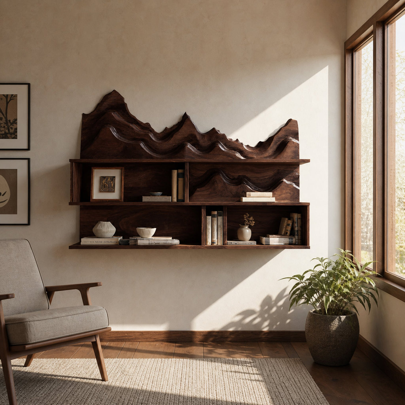 Minimalist Wooden Wall Mounted Bookshelf For Office Storage - product view 7