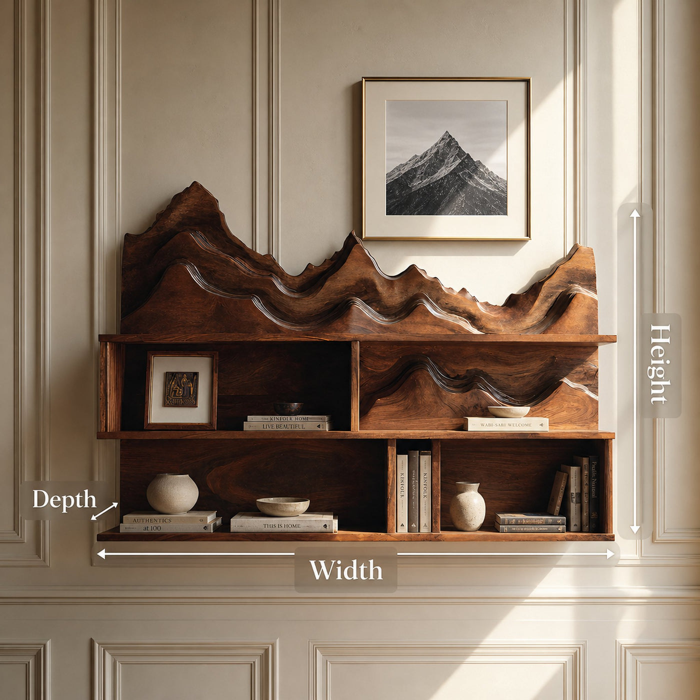 Minimalist Wooden Wall Mounted Bookshelf For Office Storage - product view 8