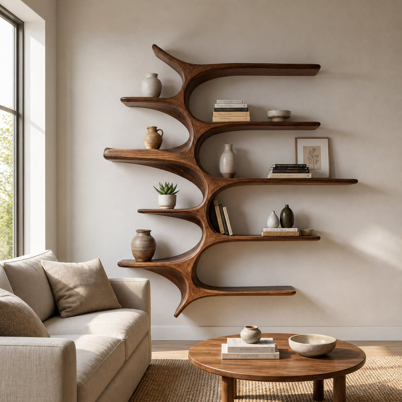 Minimalist Wooden Wall Mounted Shelf For Home Decor