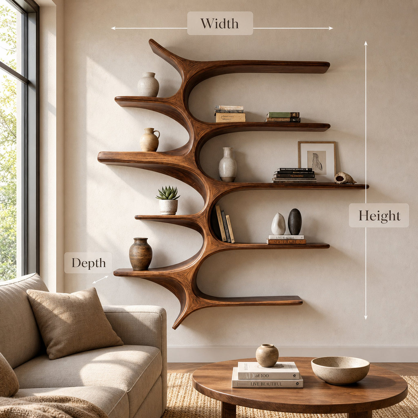 Minimalist Wooden Wall Mounted Shelf For Home Decor - product view 7