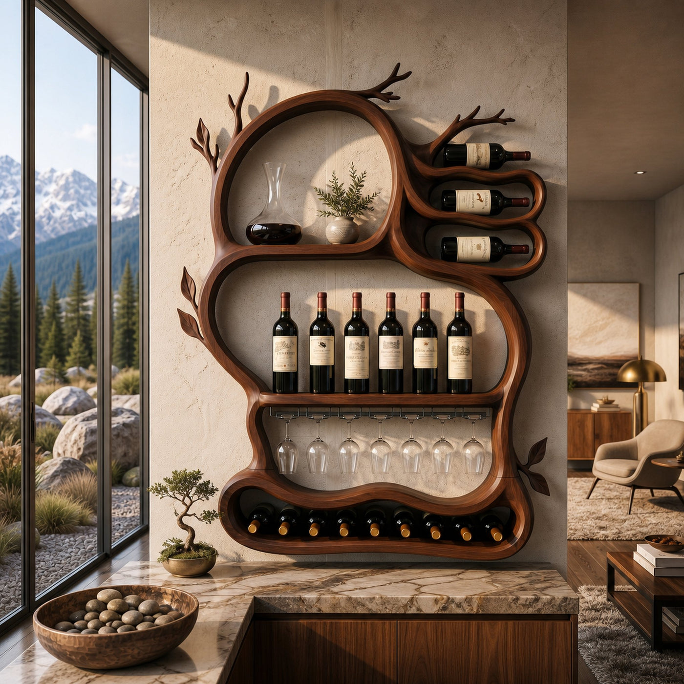 Modern Artistic Wine Storage Rack For Living Room - product view 7