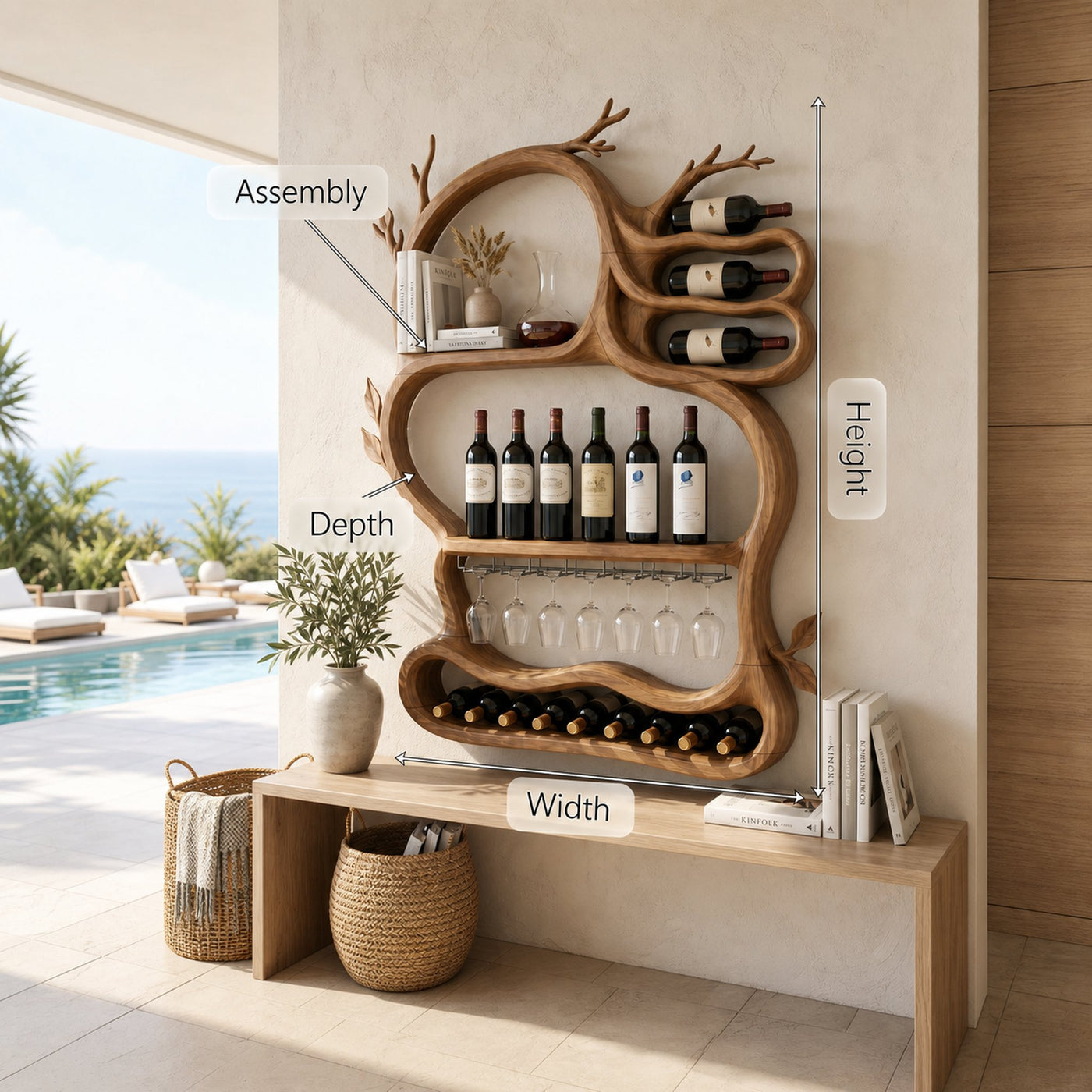 Modern Artistic Wine Storage Rack For Living Room - product view 8