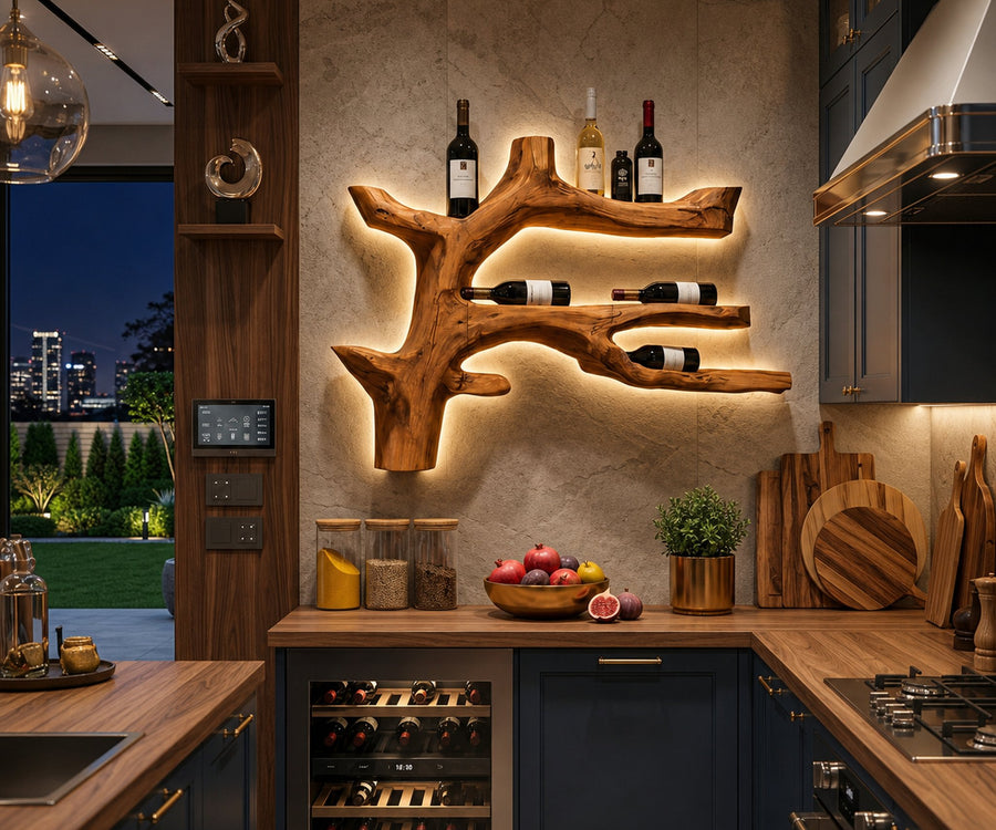 Modern Branch Wine Rack Wall Mount For Dining Wall Decor