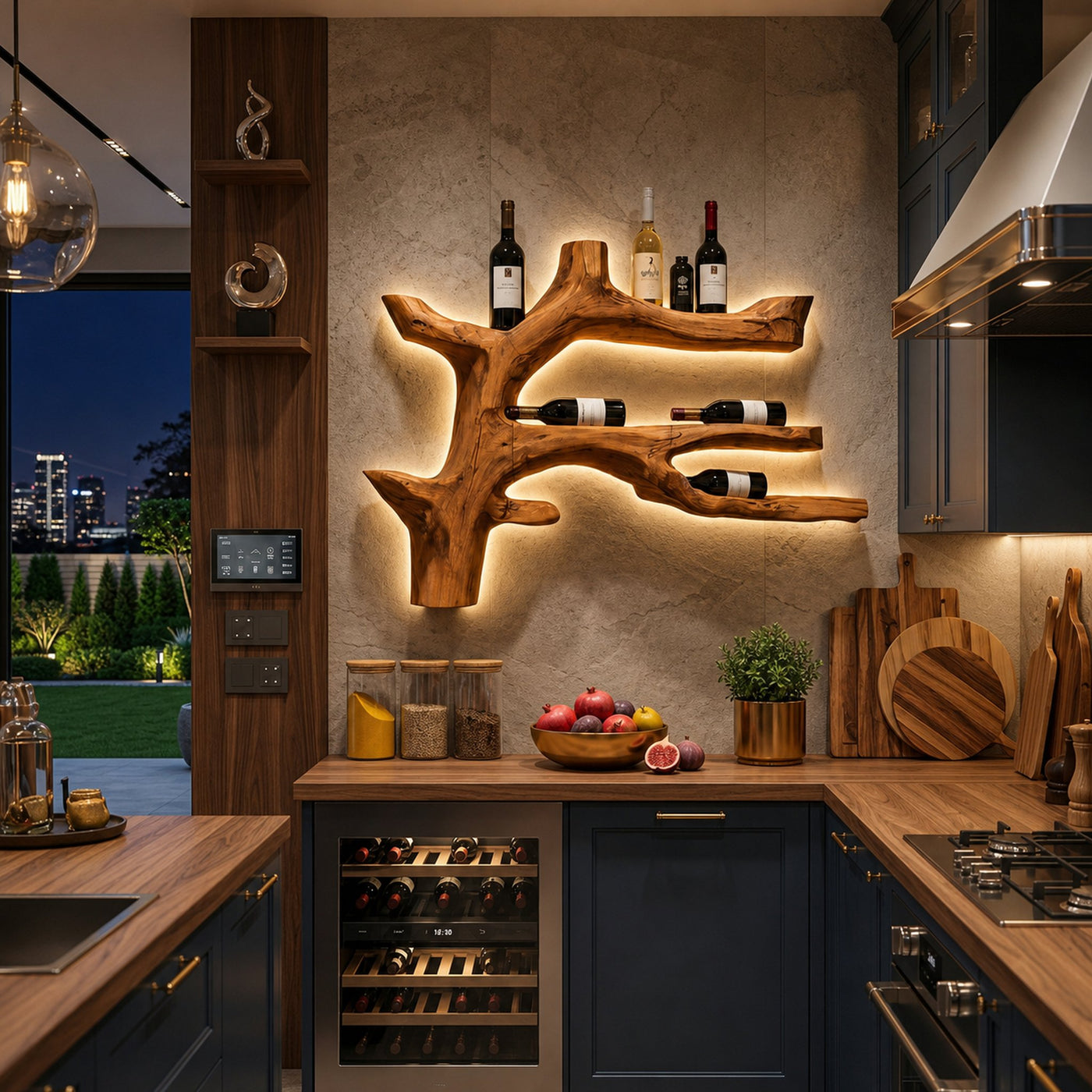 Modern Branch Wine Rack Wall Mount For Dining Wall Decor