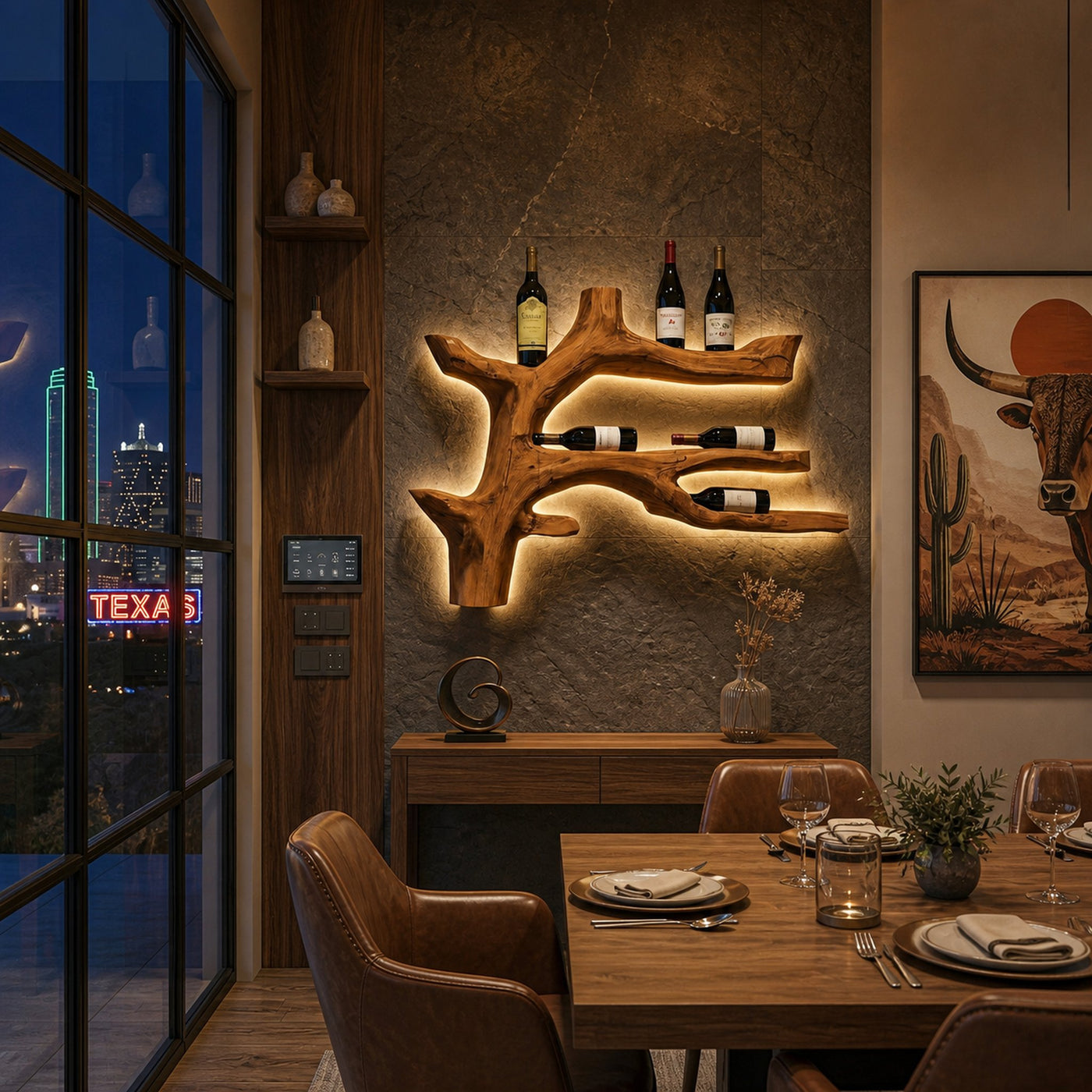 Modern Branch Wine Rack Wall Mount For Dining Wall Decor - product view 6