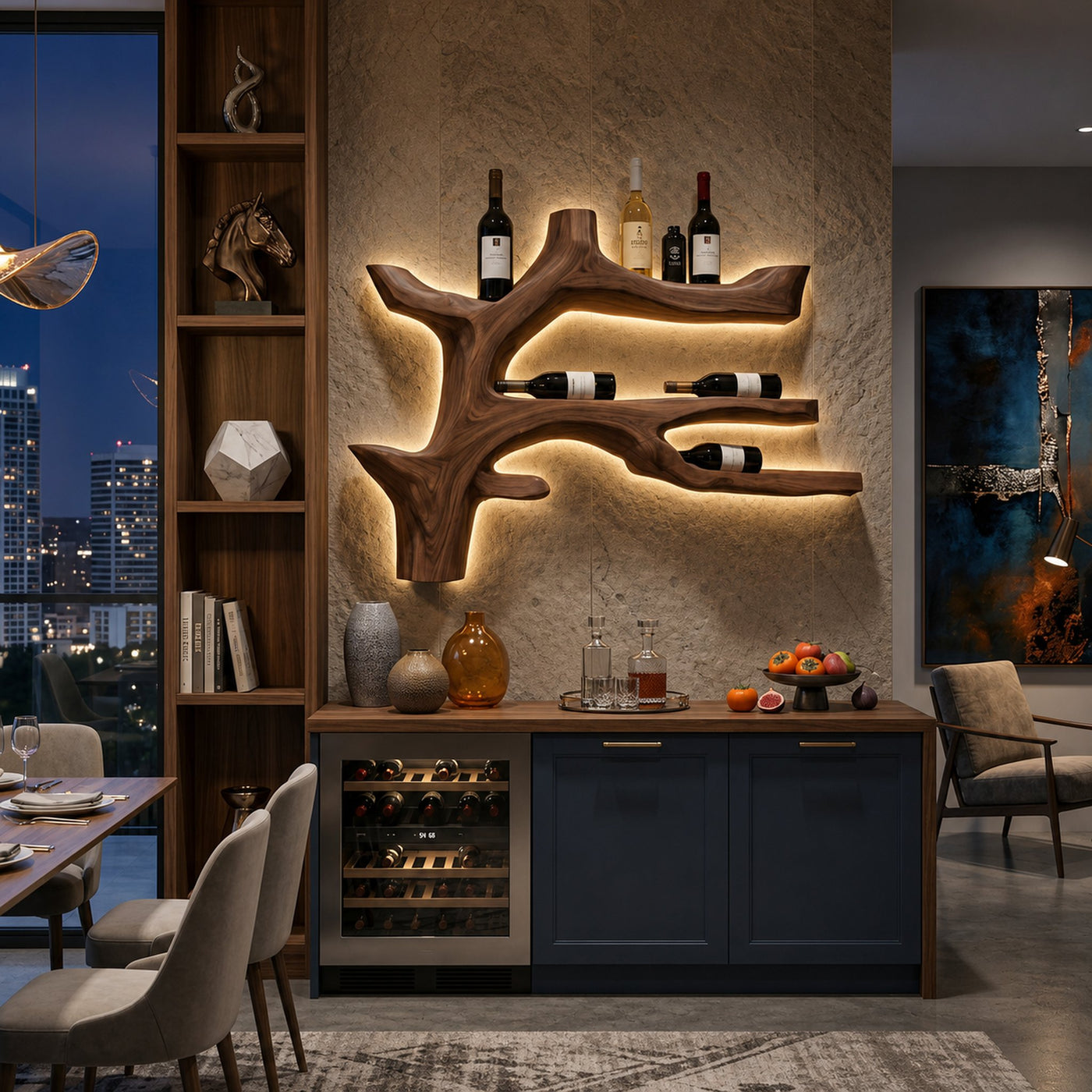 Modern Branch Wine Rack Wall Mount For Dining Wall Decor - product view 7
