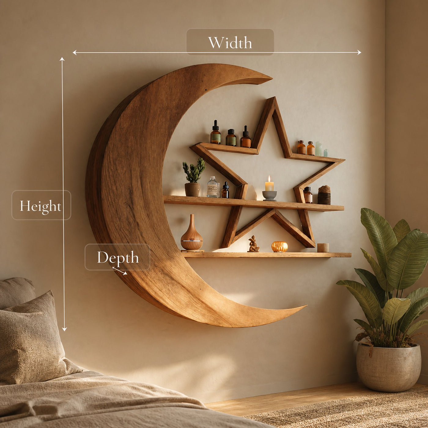 Modern Celestial Wall Shelf For Living Room Accent - product view 7