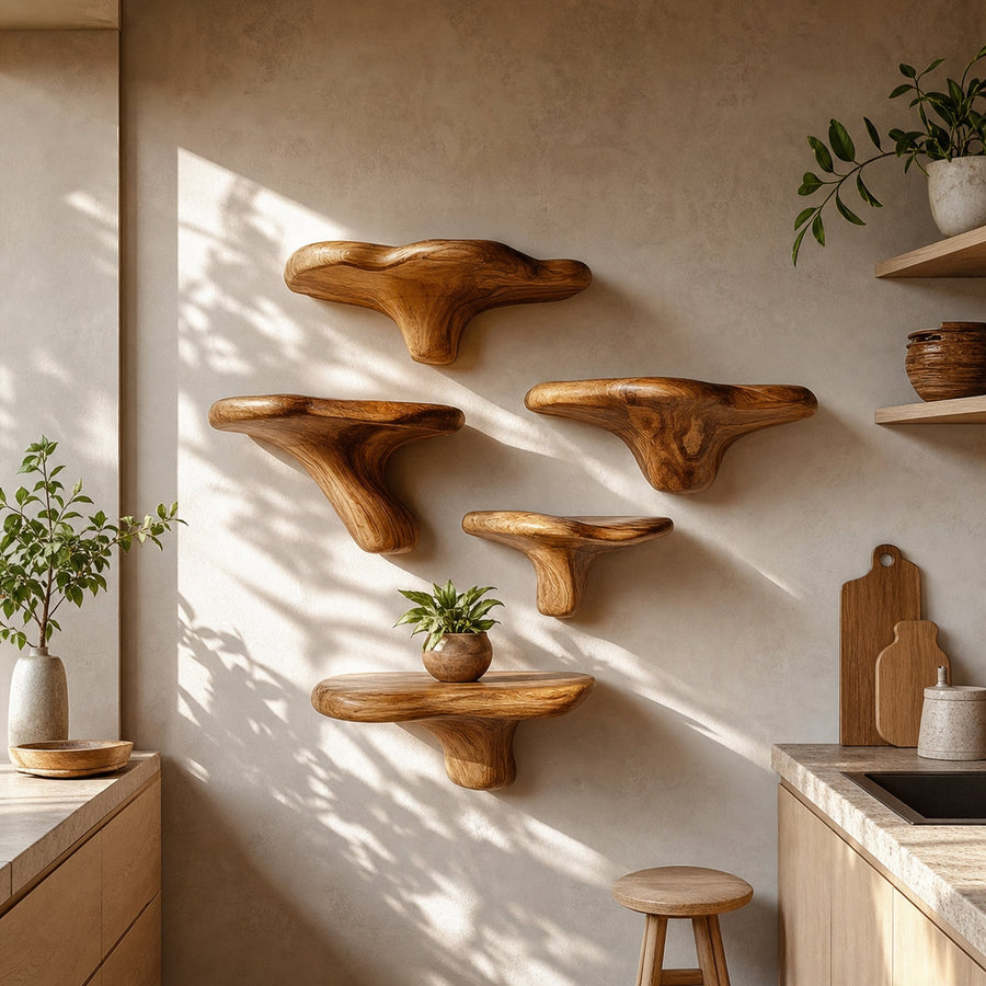 Modern Decorative Mushroom Shelf Living Room Or Kitchen