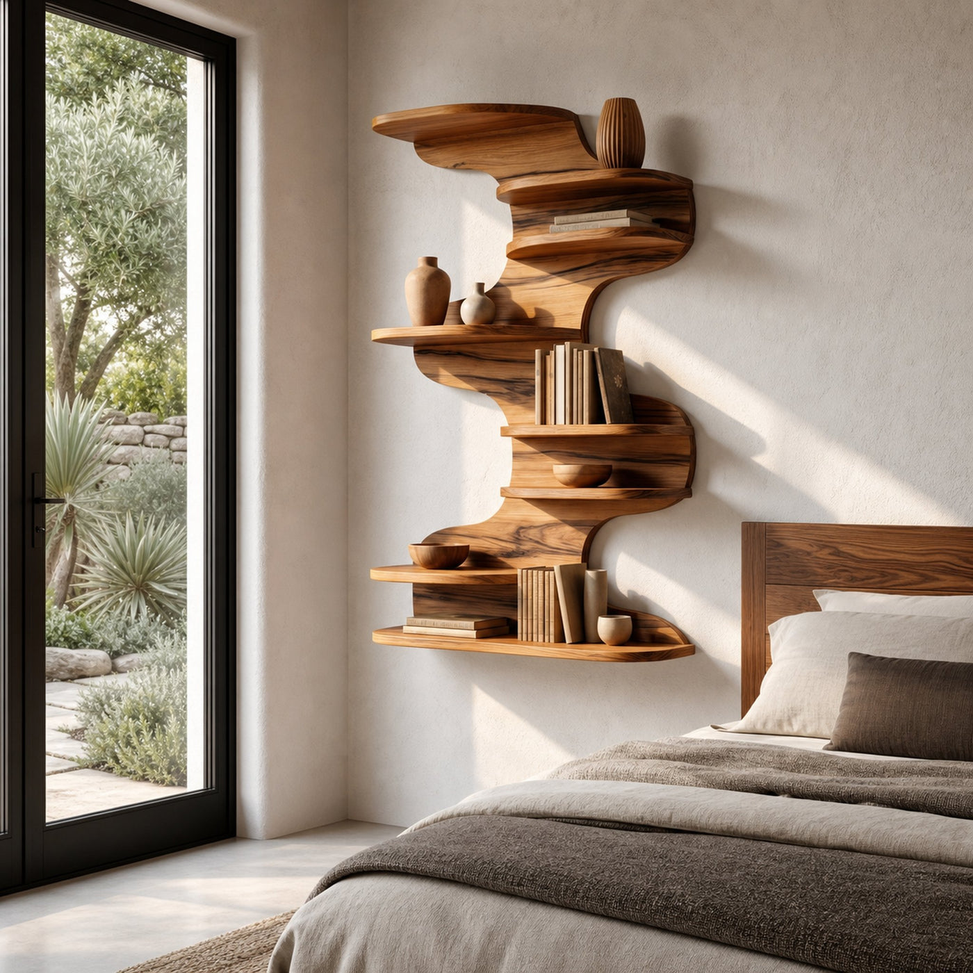 Modern Floating Shelf With Nature Inspired Tree Branch Form For Living Room - product view 6