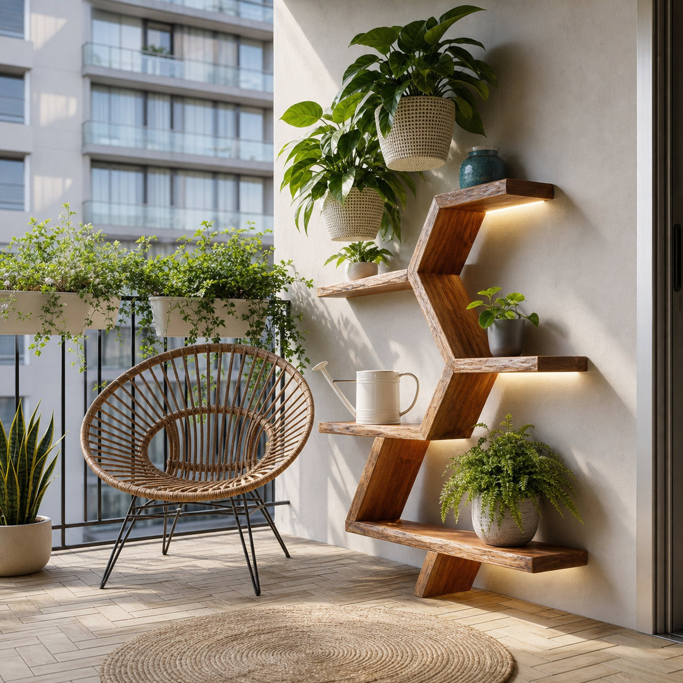 Modern Geometric Wall Shelf For Indoor Plants Display