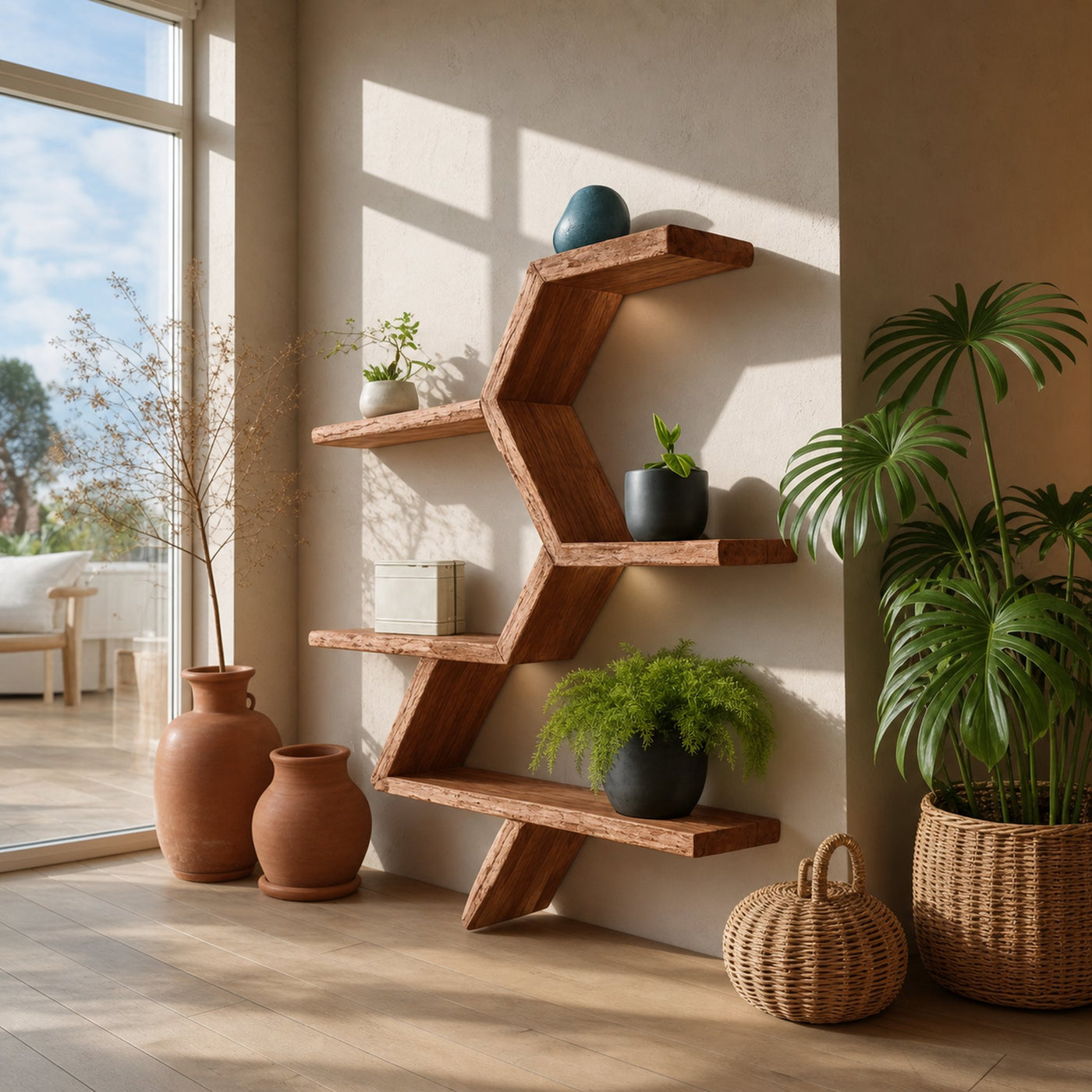 Modern Geometric Wall Shelf For Indoor Plants Display - product view 6