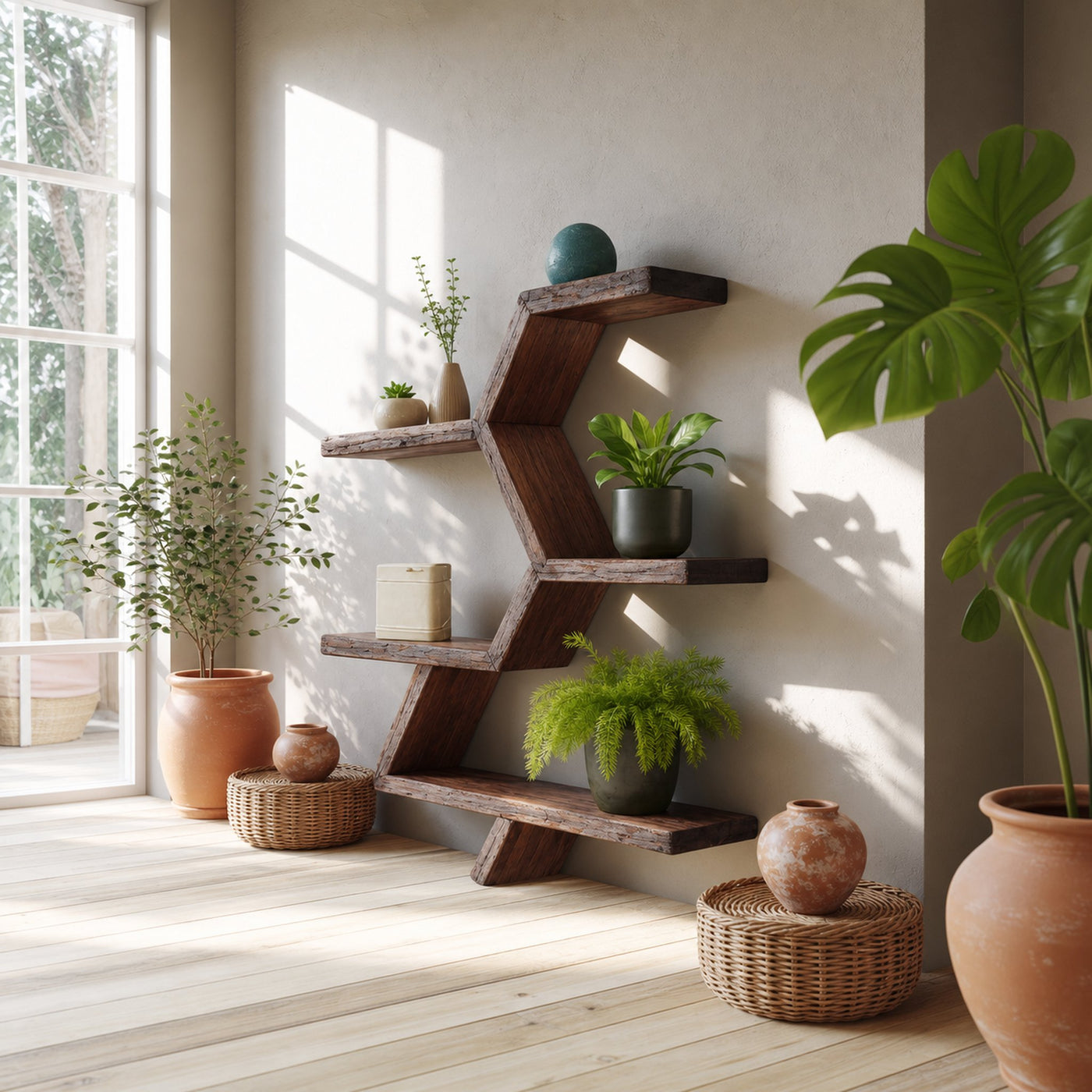 Modern Geometric Wall Shelf For Indoor Plants Display - product view 7