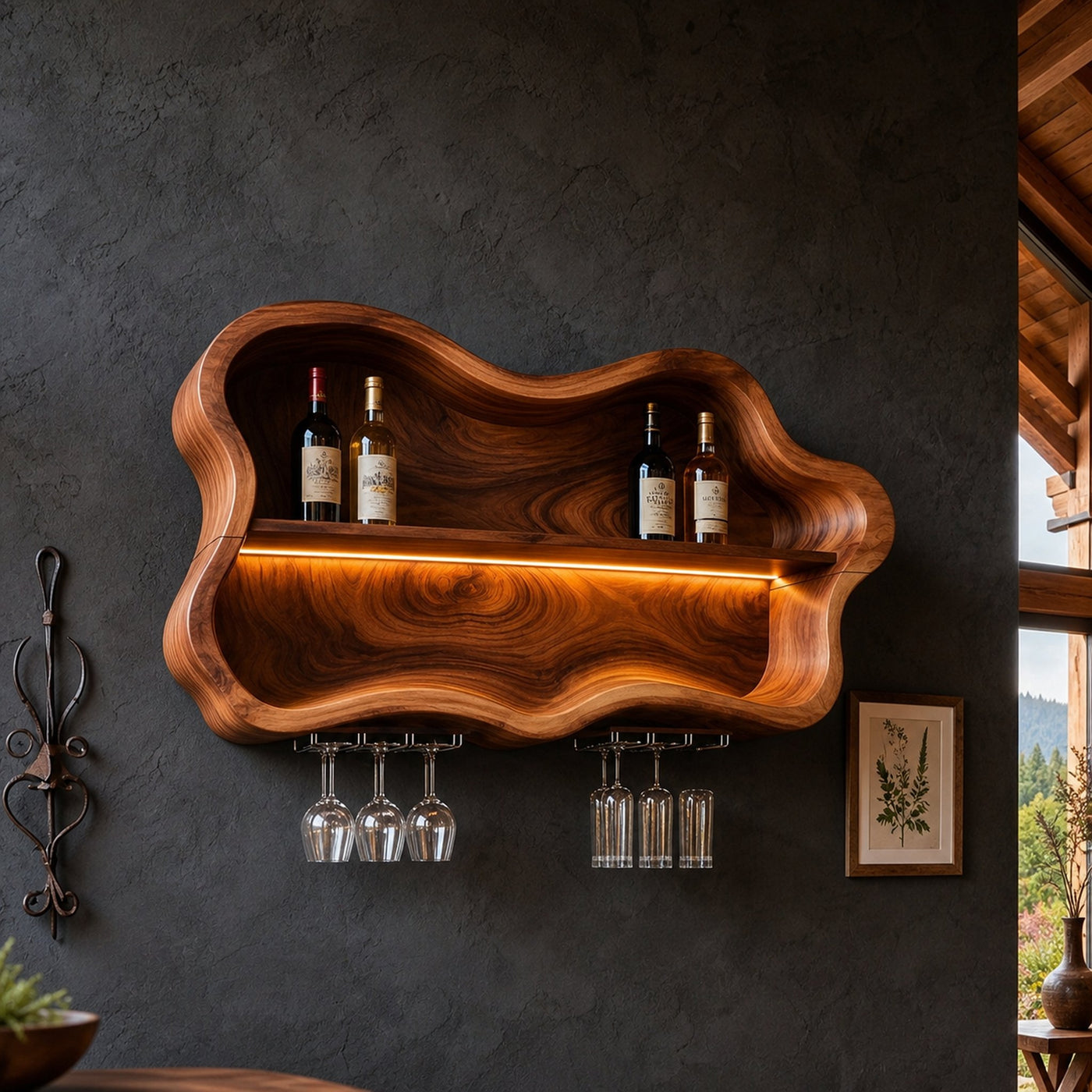 Modern Glass Holder Wine Holder For Open Dining Area