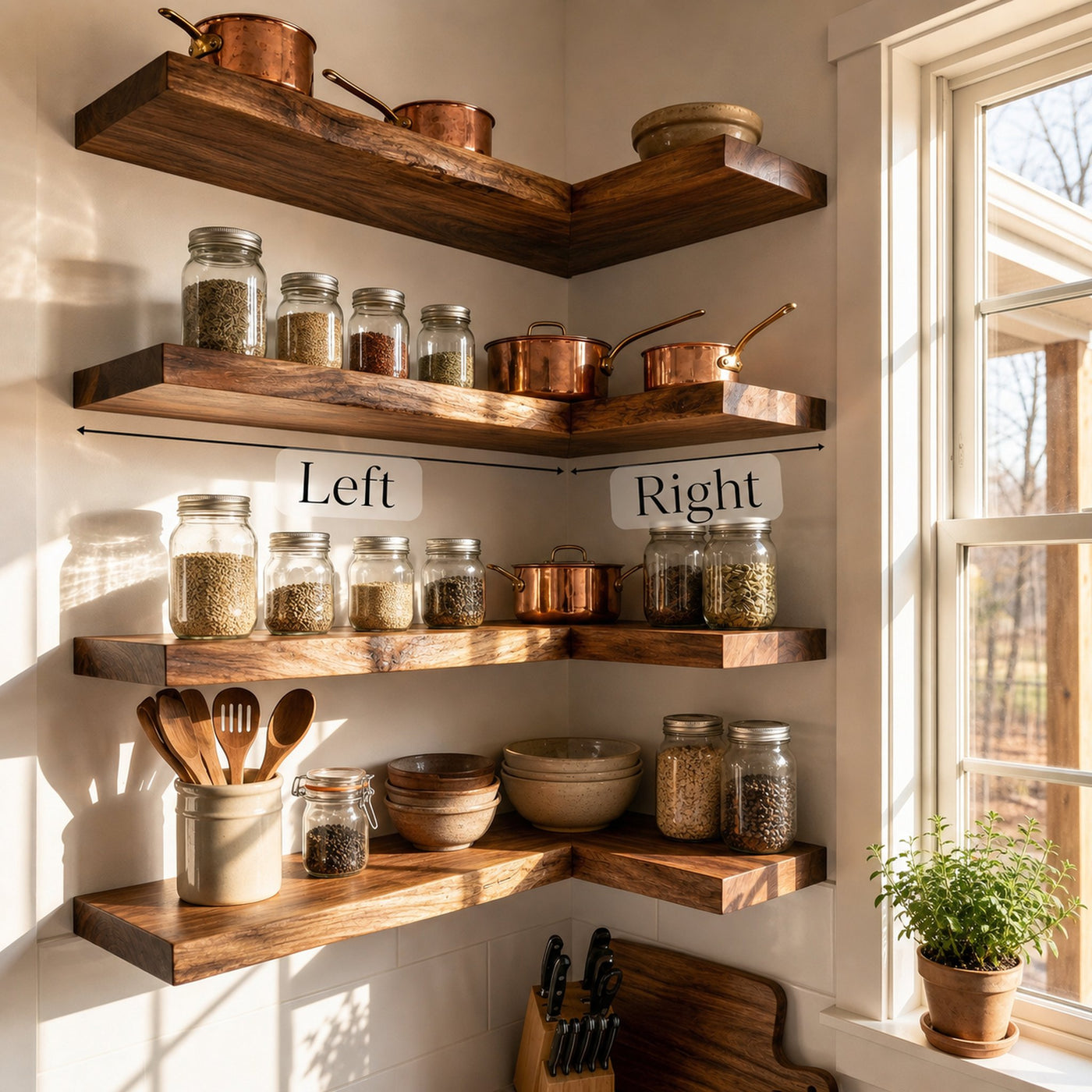 Modern L Shape Floating Kitchen Shelves Corner Wall Storage Display - product view 7