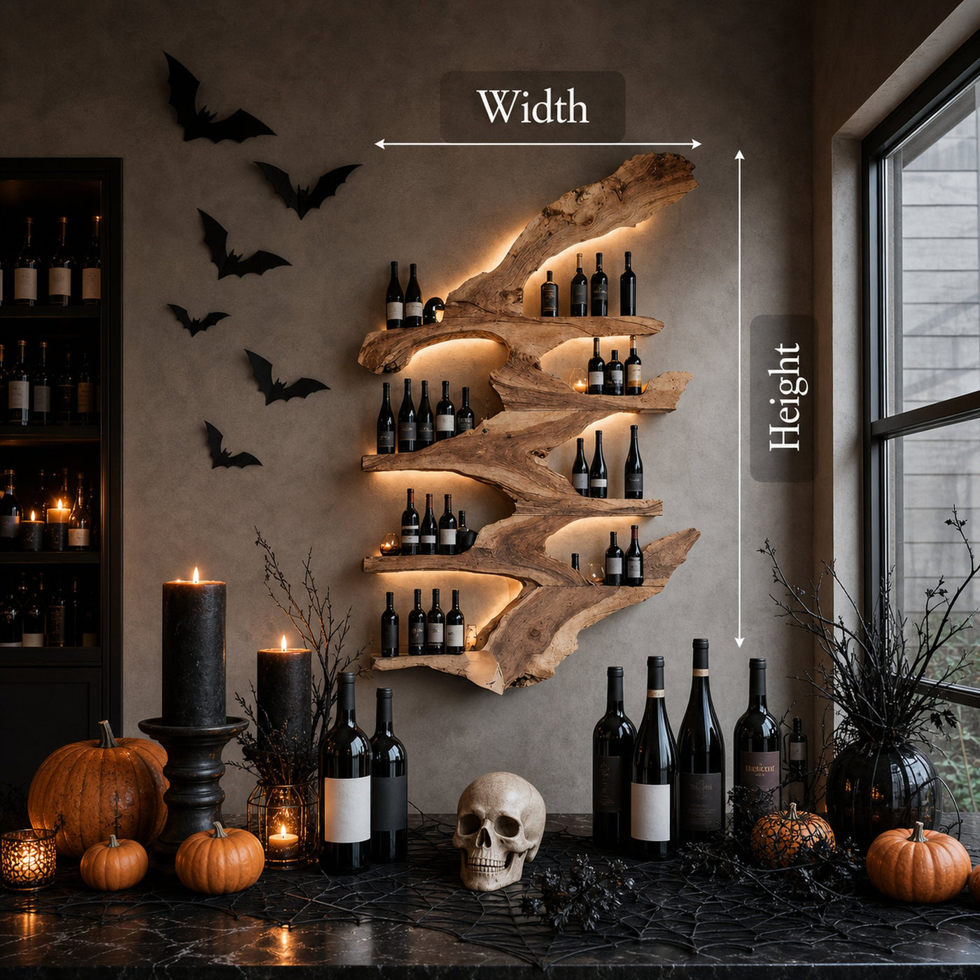 Modern Live Edge Wine Holder For Kitchen Halloween Furniture Ideas - product view 6