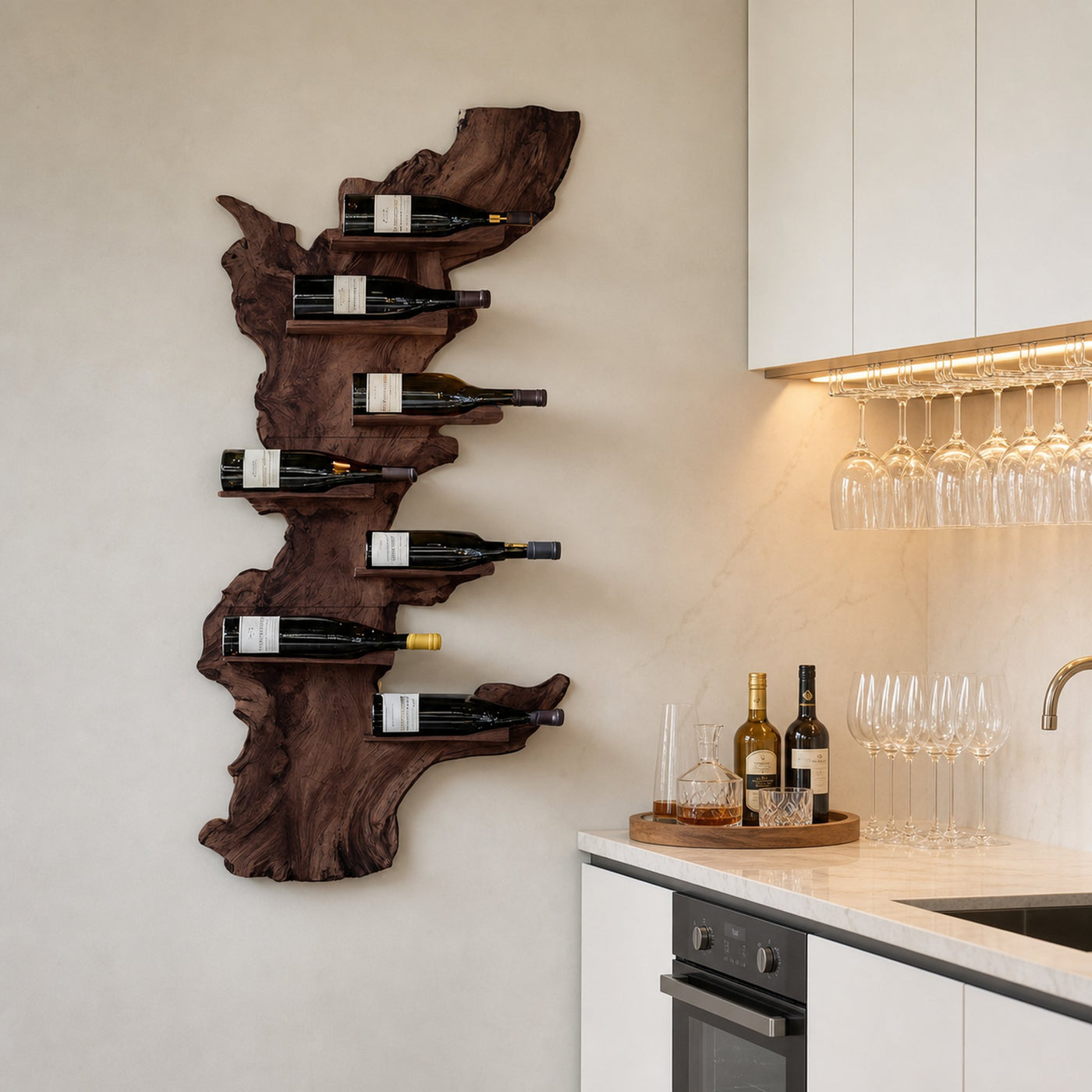Modern Live Edge Wine Holder For Living Room Furniture Decor - product view 7