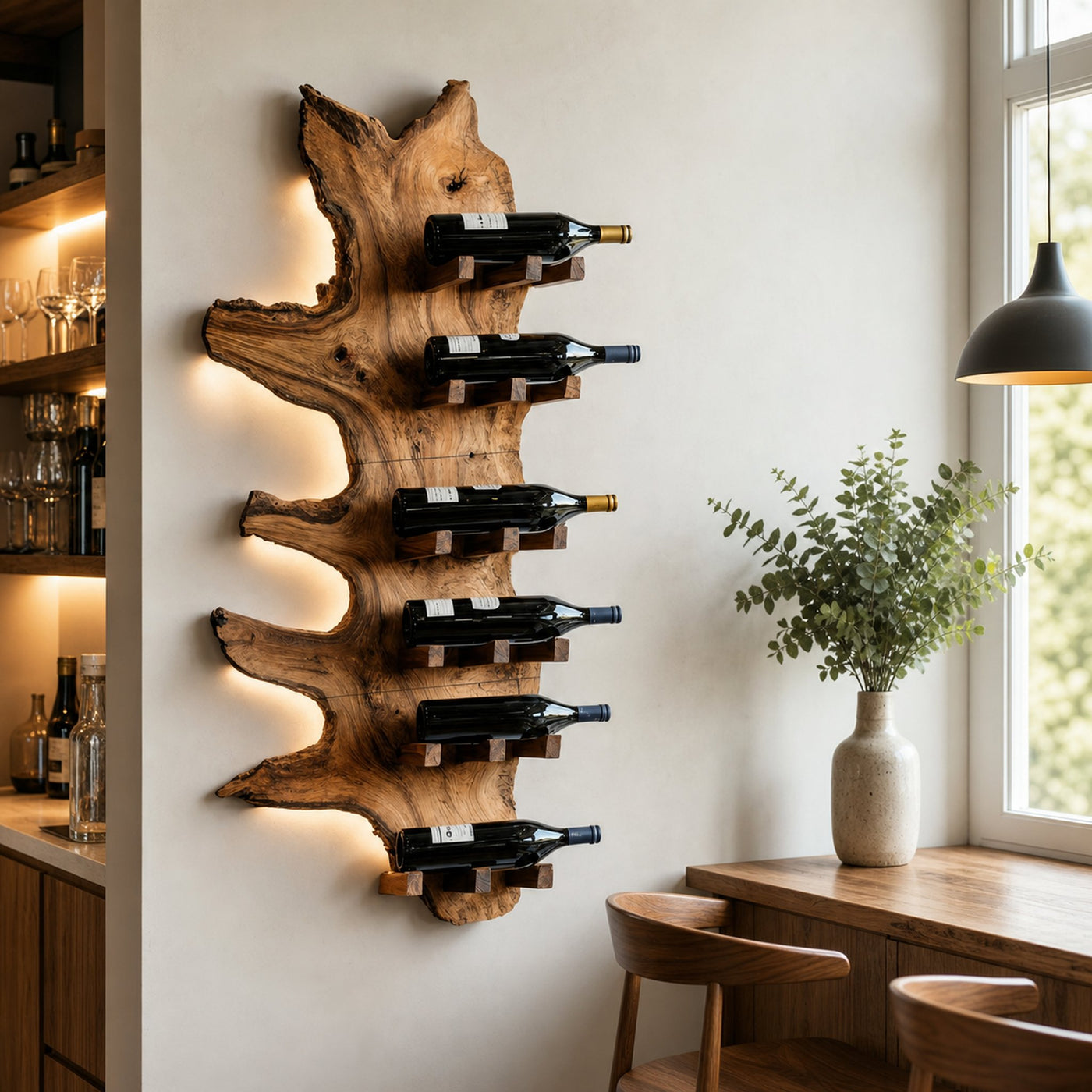 Modern Live Edge Wine Rack For Furniture Decor And Wine Shelf - product view 6