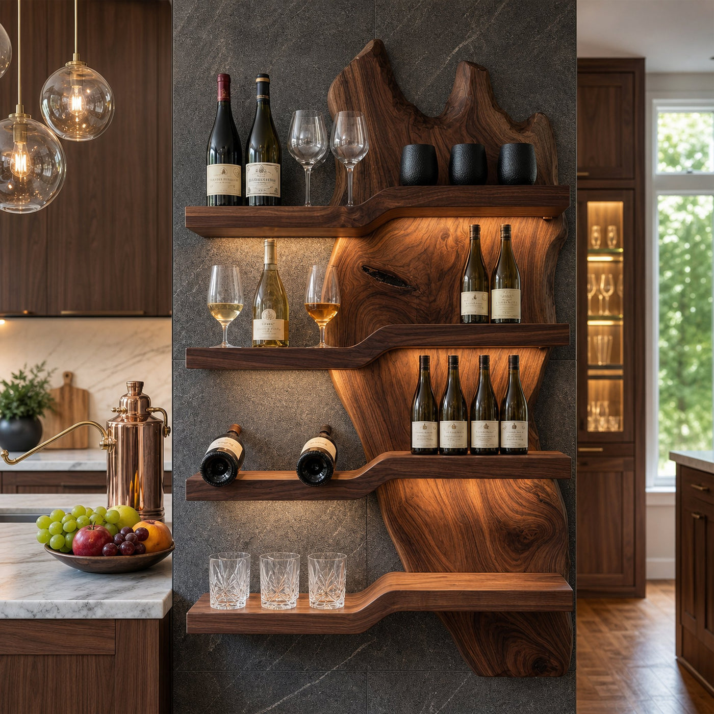 Modern Minimalist Wooden Wine Rack For Kitchen Wall Decor - product view 6